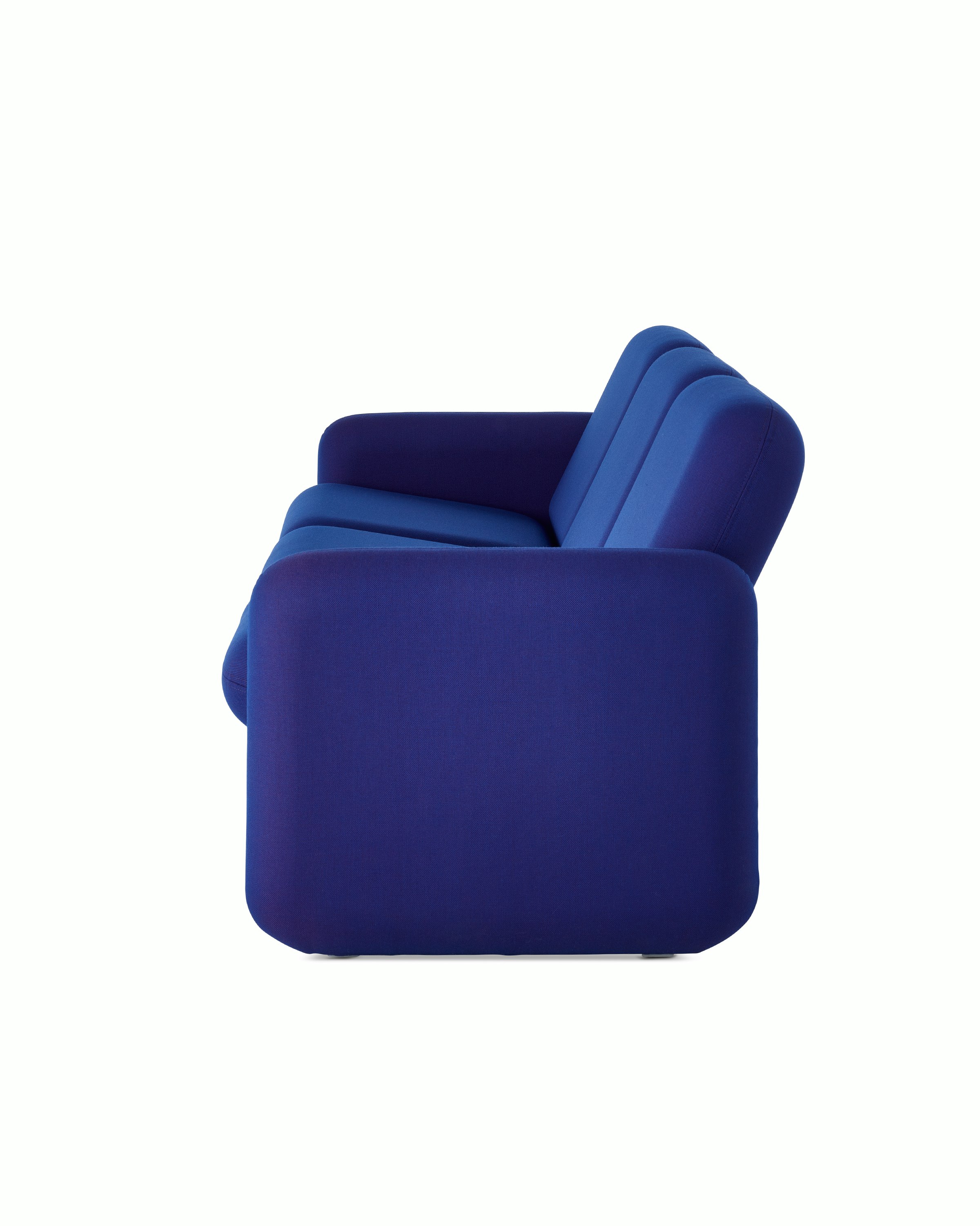 Profile view of a Wilkes Modular Sofa Group 3 Seat Sofa in blue.