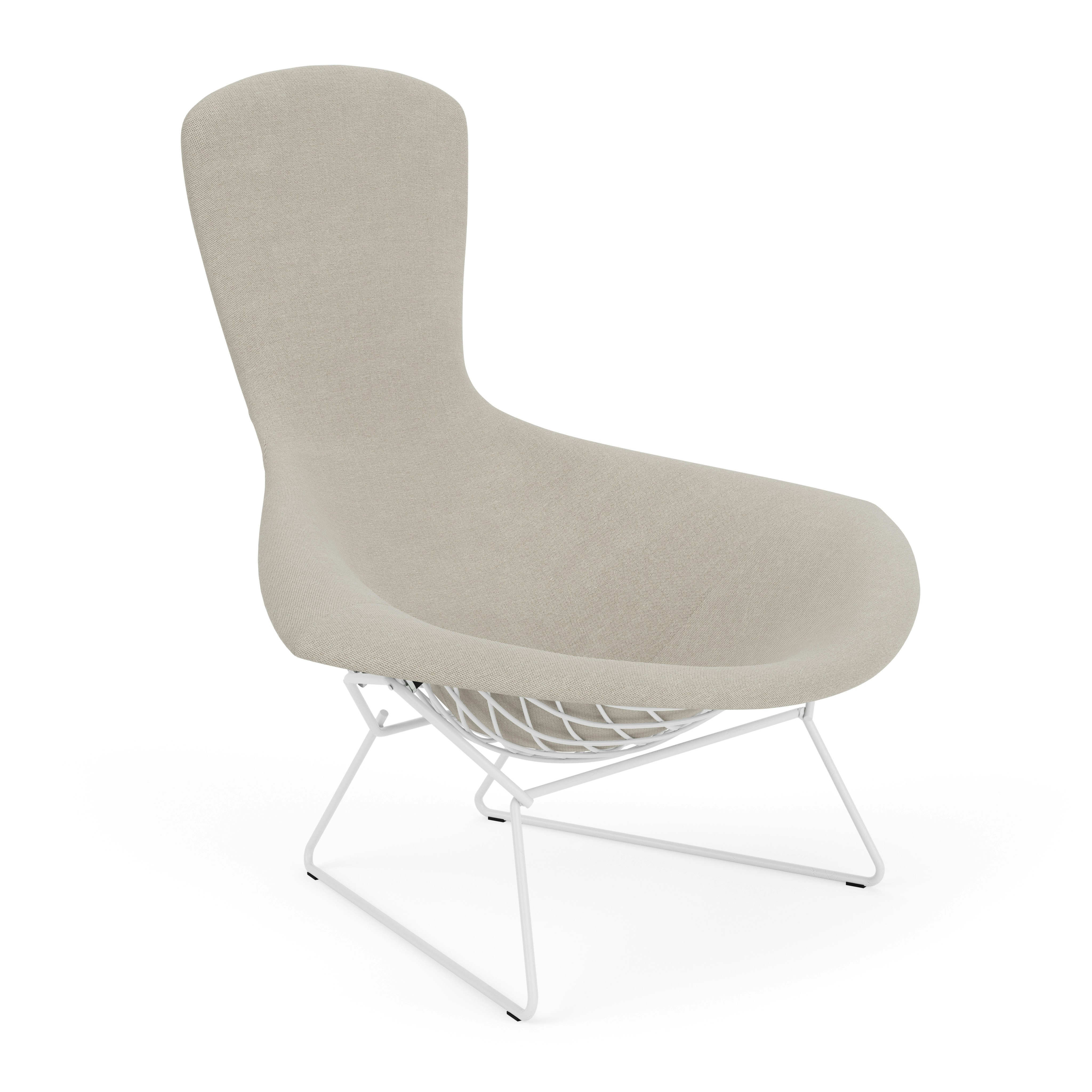 Bertoia Bird Lounge Chair, White, Full Cover, Crossroads, Almond