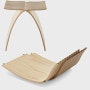 The two halves of a Capelli Stool are stacked in front of an assembled Capelli Stool.