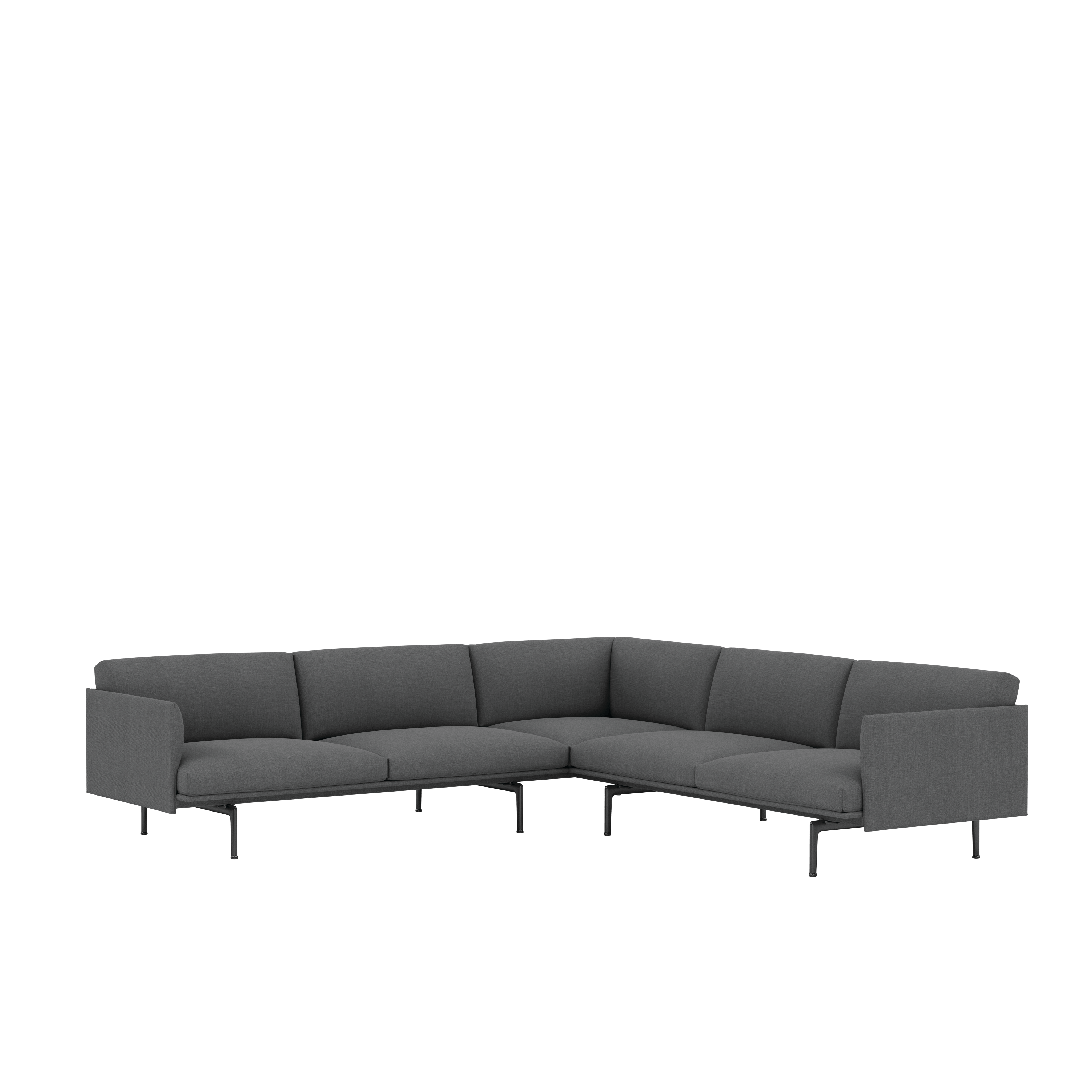 Outline Corner Sectional - Remix,  163 Dark Grey