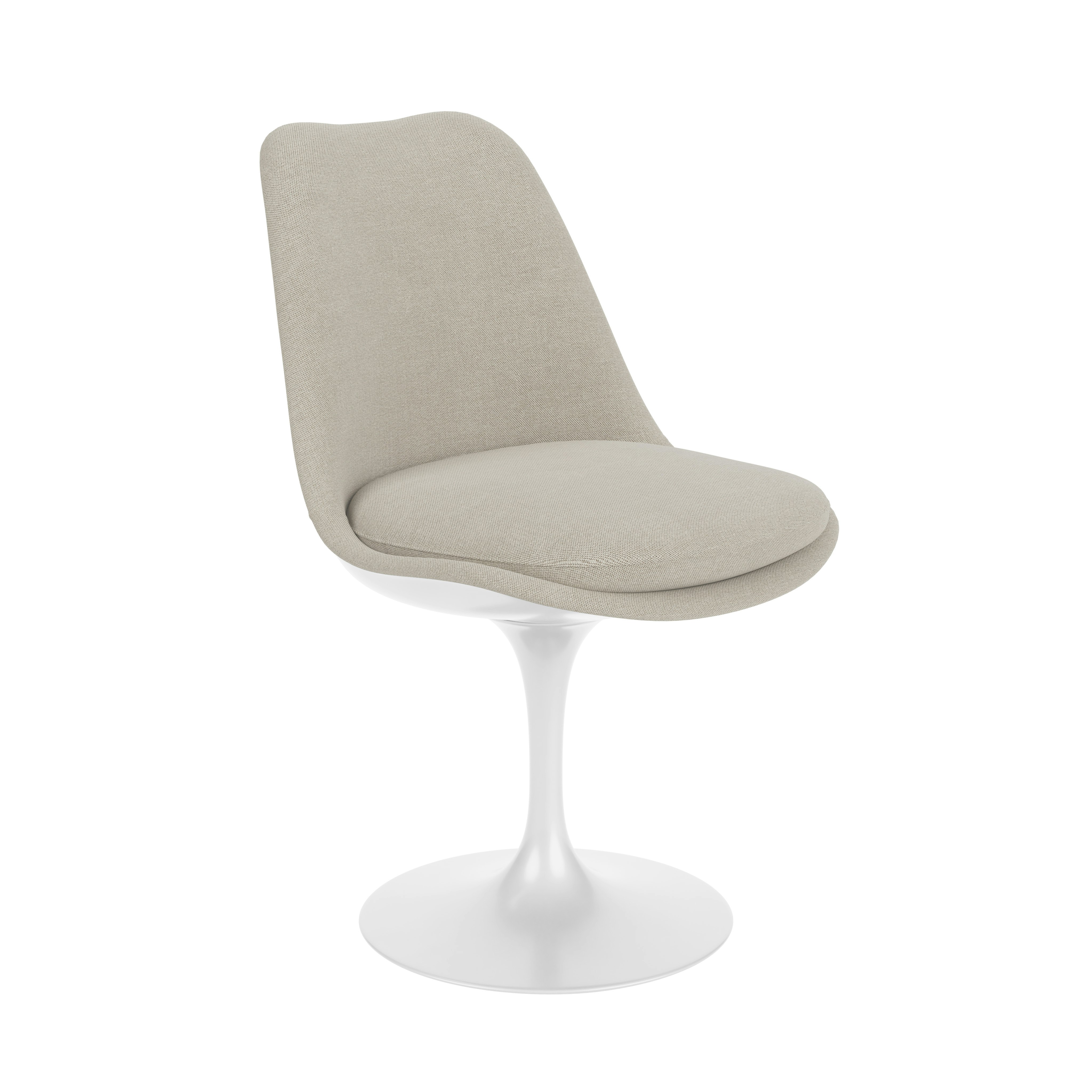 Saarinen Tulip Side Chair - Side Chair, Full Cover, Swivel, Crossroad, Almond, White