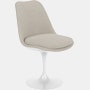 Saarinen Tulip Side Chair - Side Chair, Full Cover, Swivel, Crossroad, Almond, White