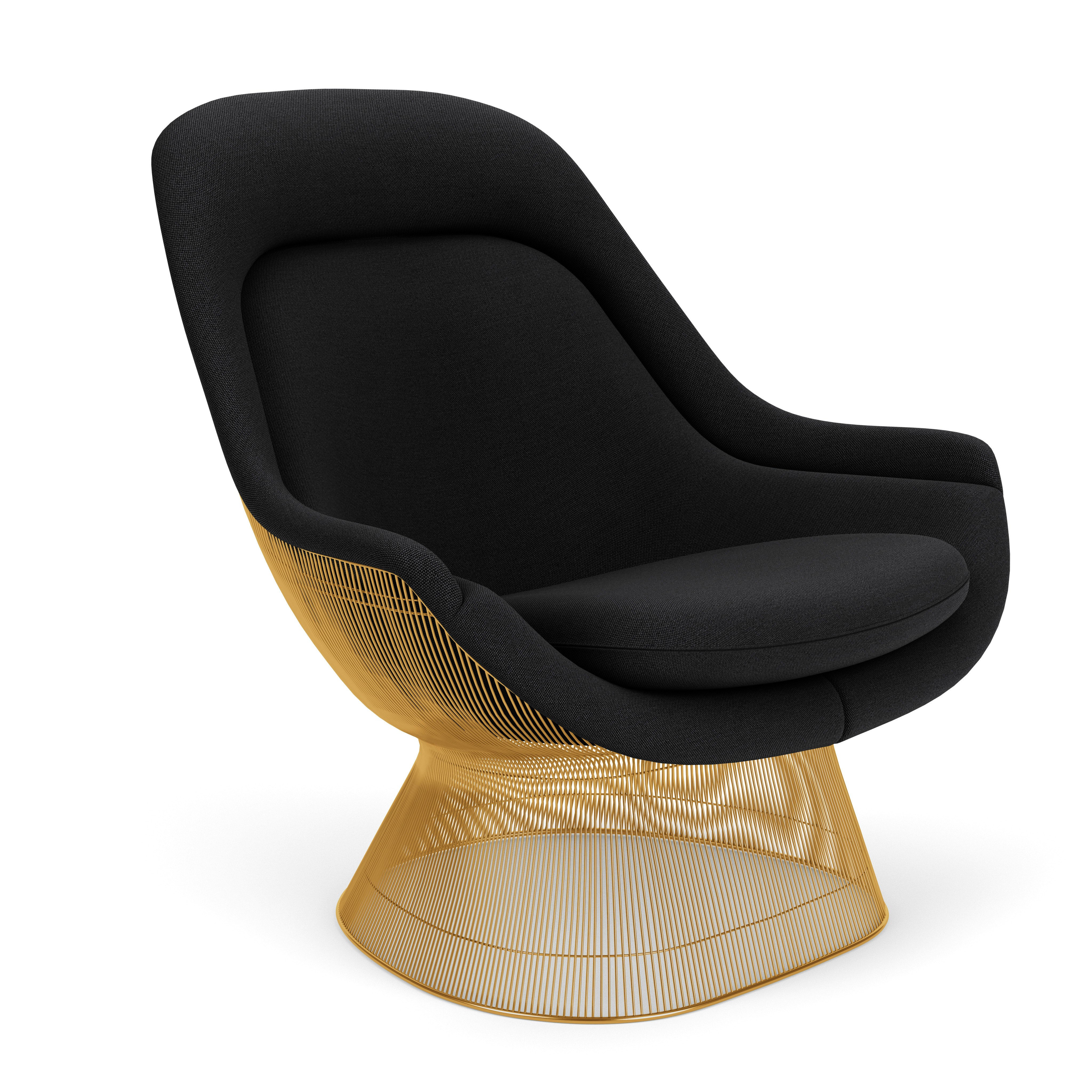 Platner Easy Chair - Gold, Hourglass, Caviar