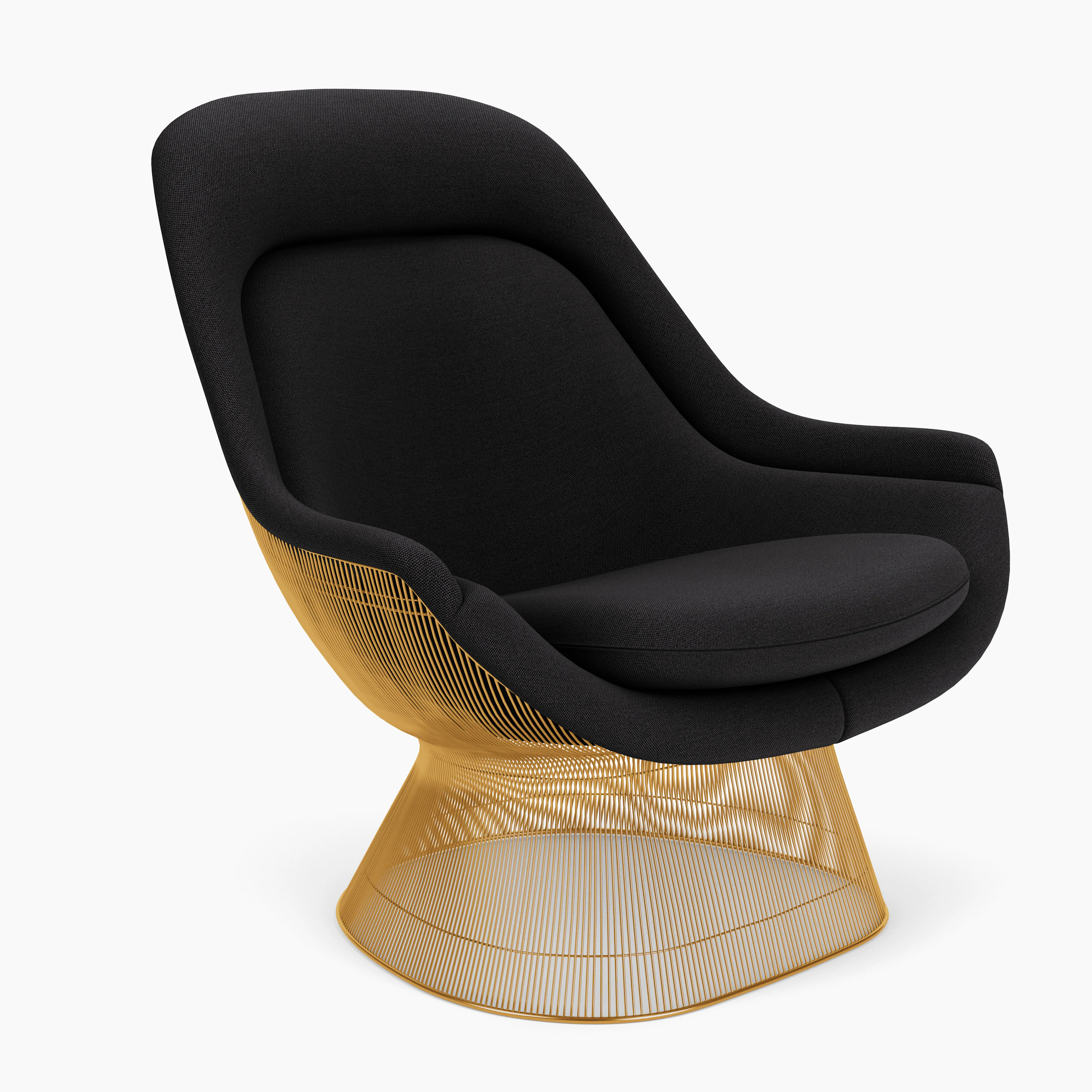 Platner Easy Chair - Gold, Hourglass, Caviar