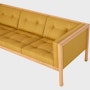 Cube Sofa - 80",  Toostripe,  Ochre Dark / Sienna,  Oak"