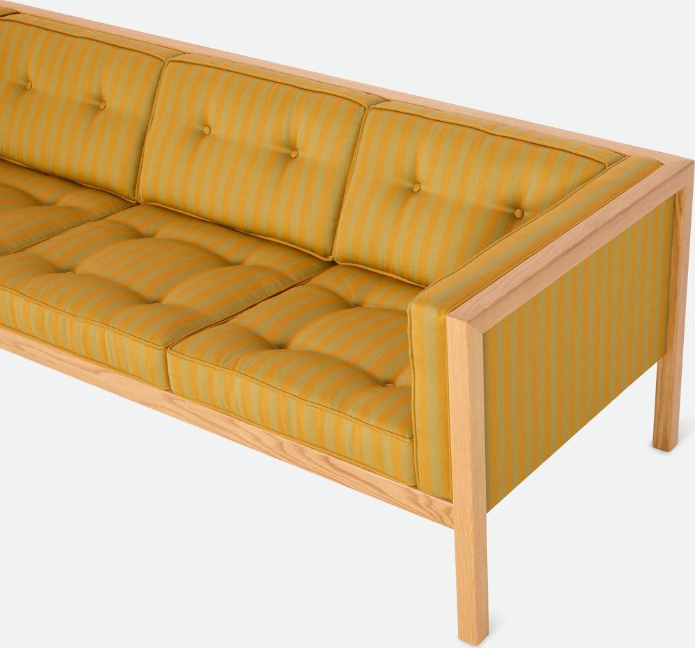 Cube Sofa - 80",  Toostripe,  Ochre Dark / Sienna,  Oak"