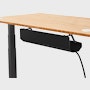 Fully Cable Management Tray, Black Tray and Bamboo Desk
