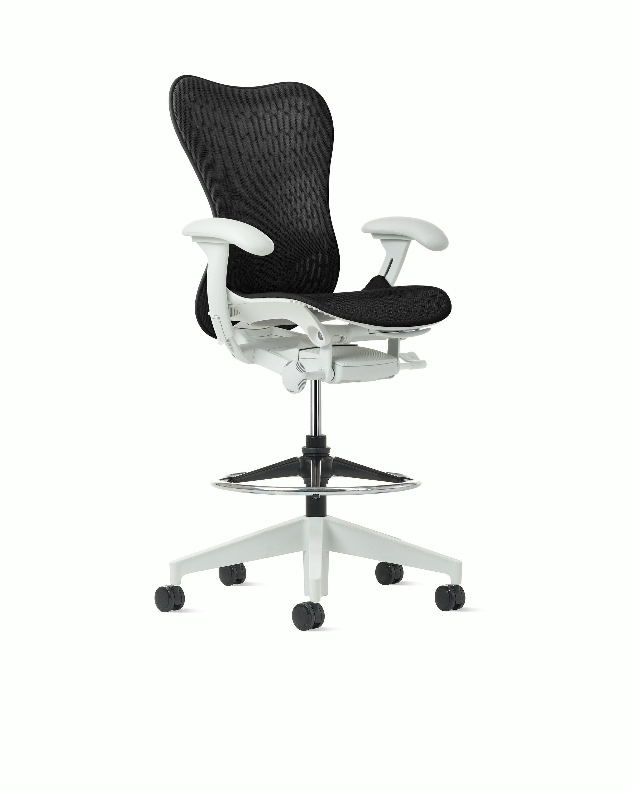 MIrra 2 Stool in Alpine with Graphite Butterfly Suspension and FlexFront seat