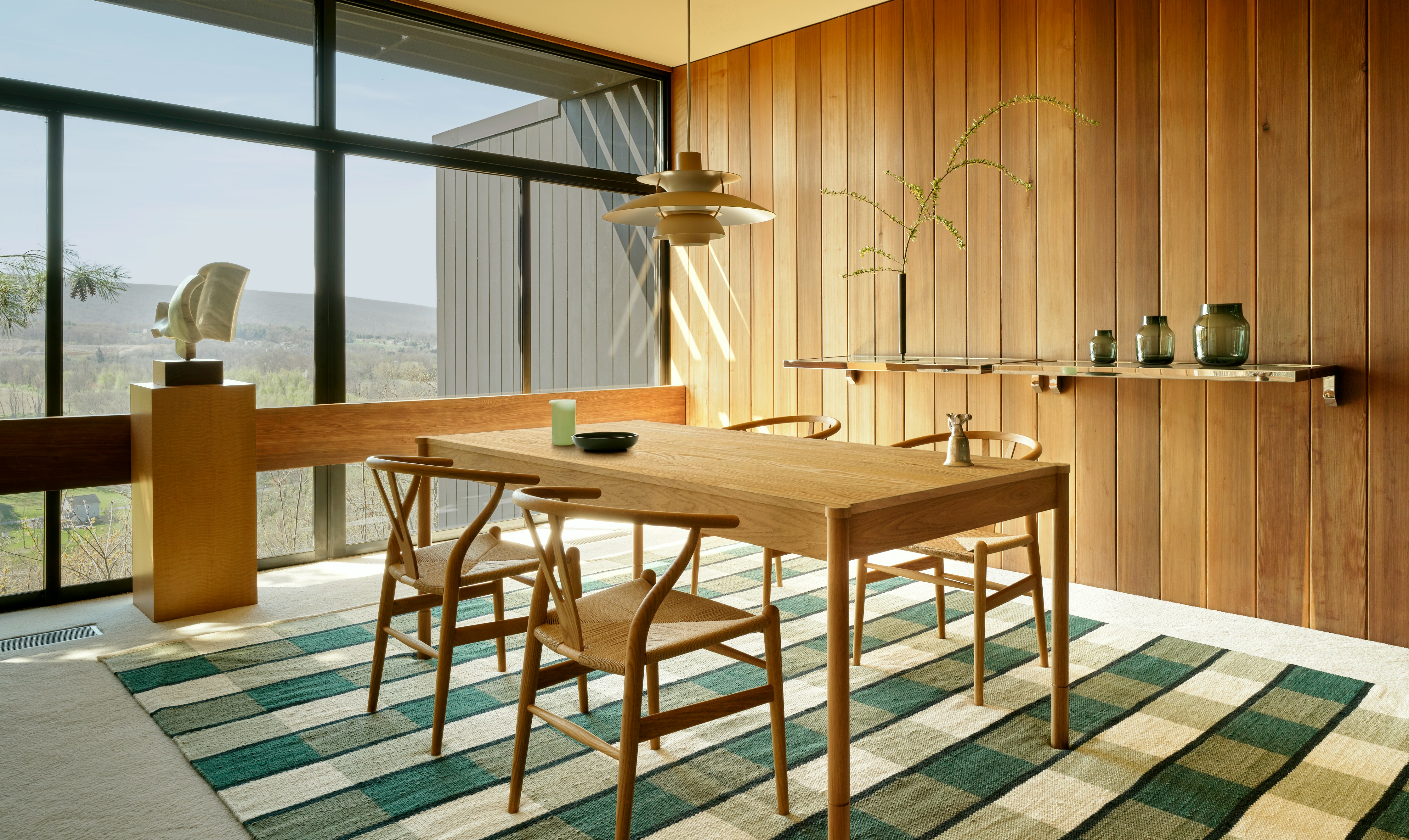 Morrison Dining Table and Wishbone Chairs