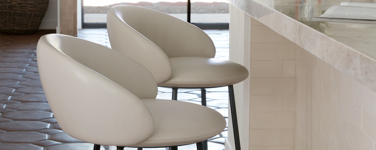 Kura Counter Stools at a kitchen counter setting