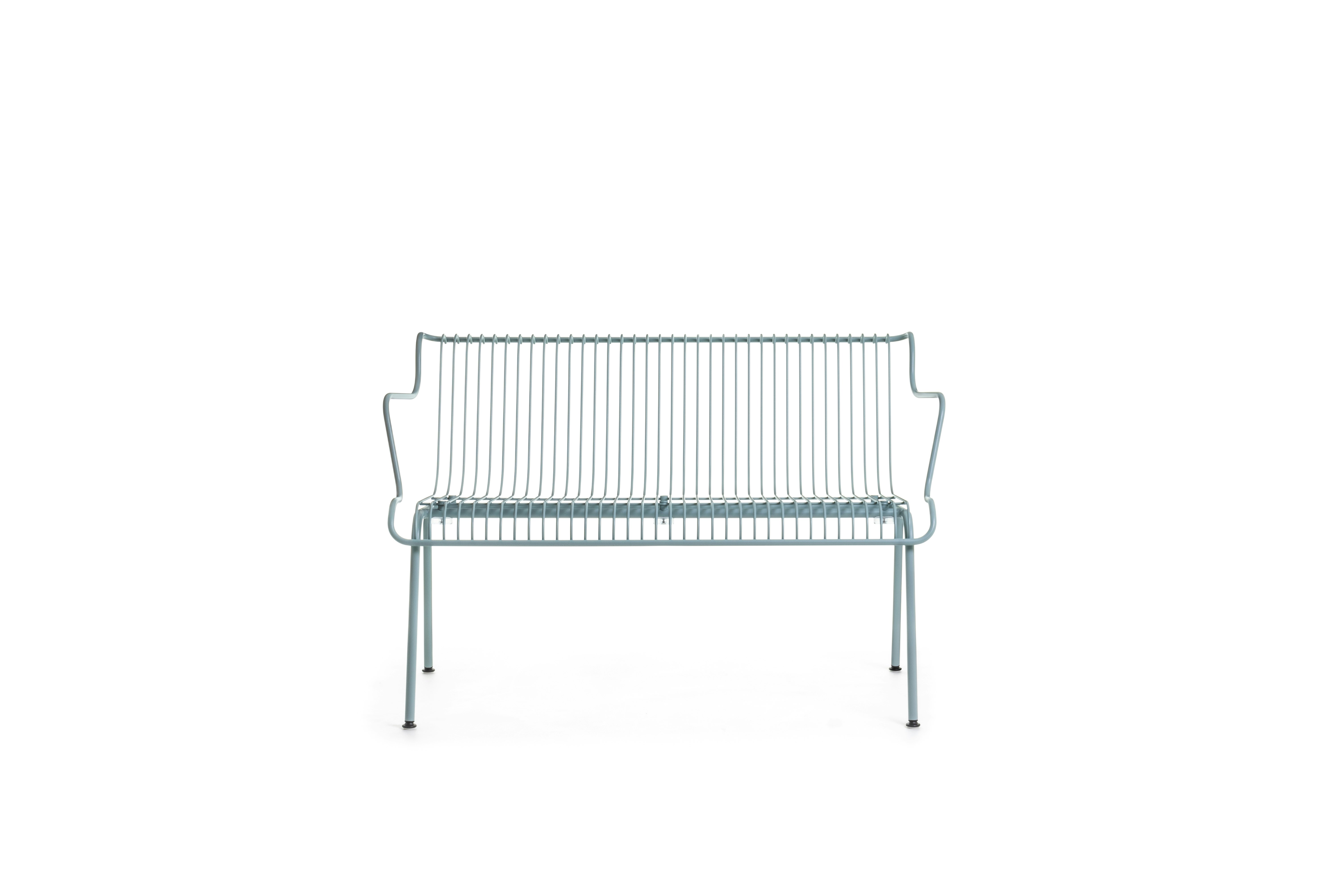 South Outdoor Dining Bench with Arms - Light Blue