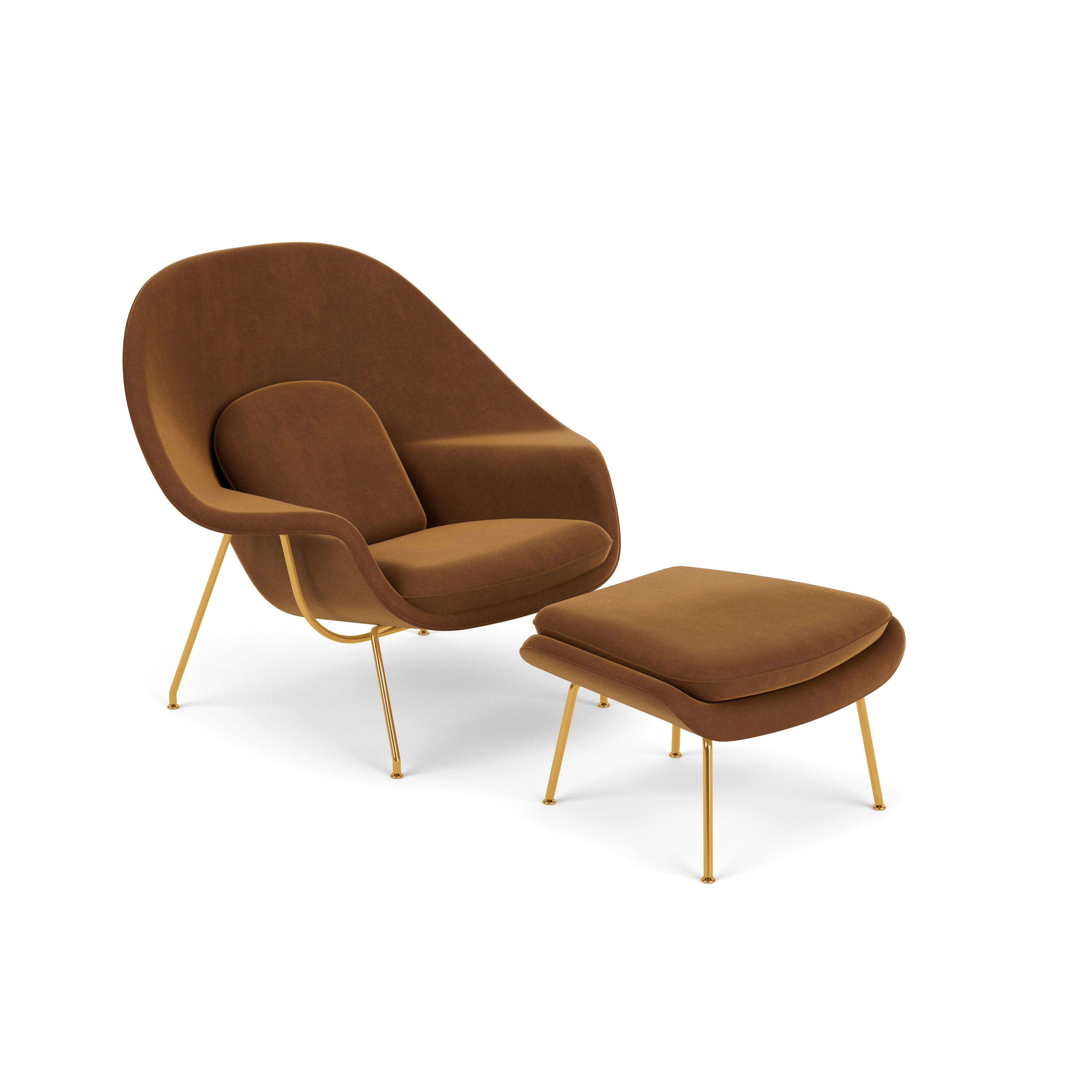 Womb Chair and Ottoman - Standard,  Knoll Velvet,  Cloister,  Gold