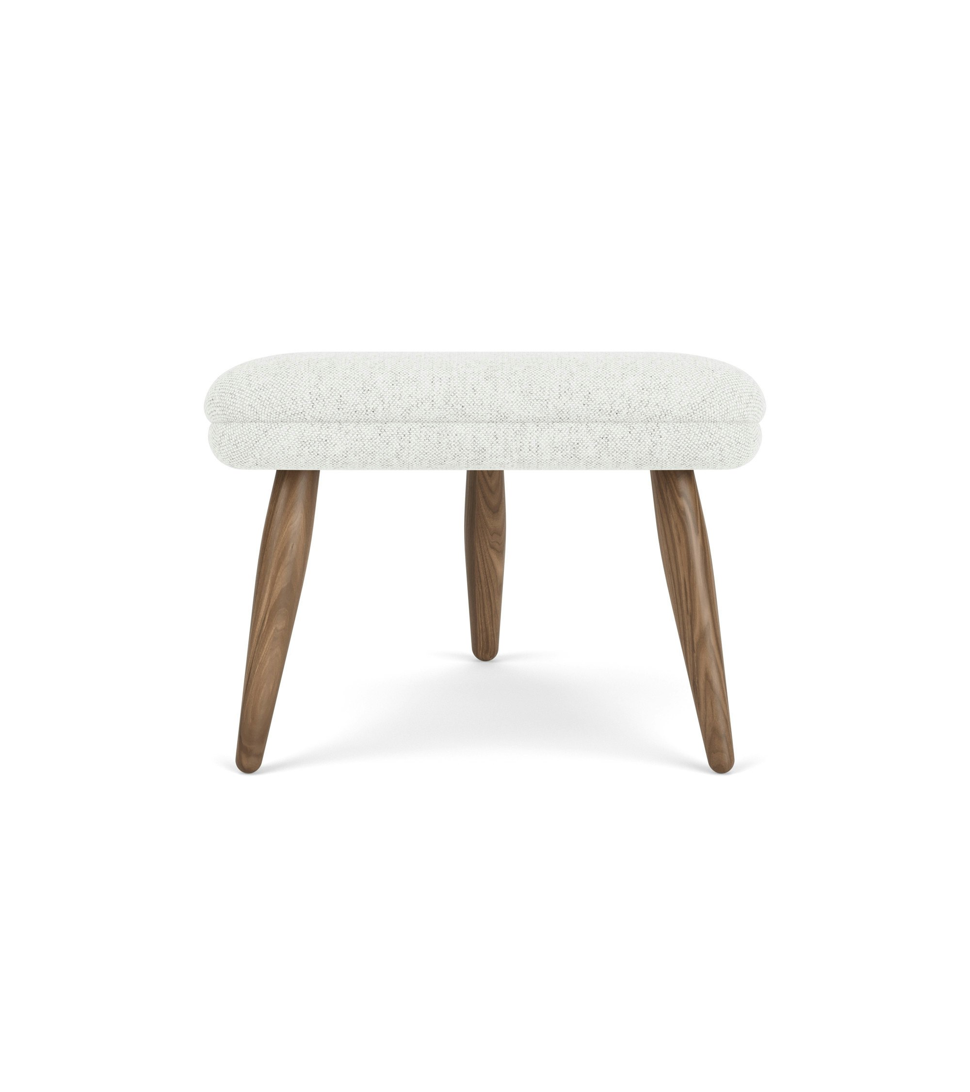 Oda Ottoman in Walnut,  Hallingdal 65,  Soft White