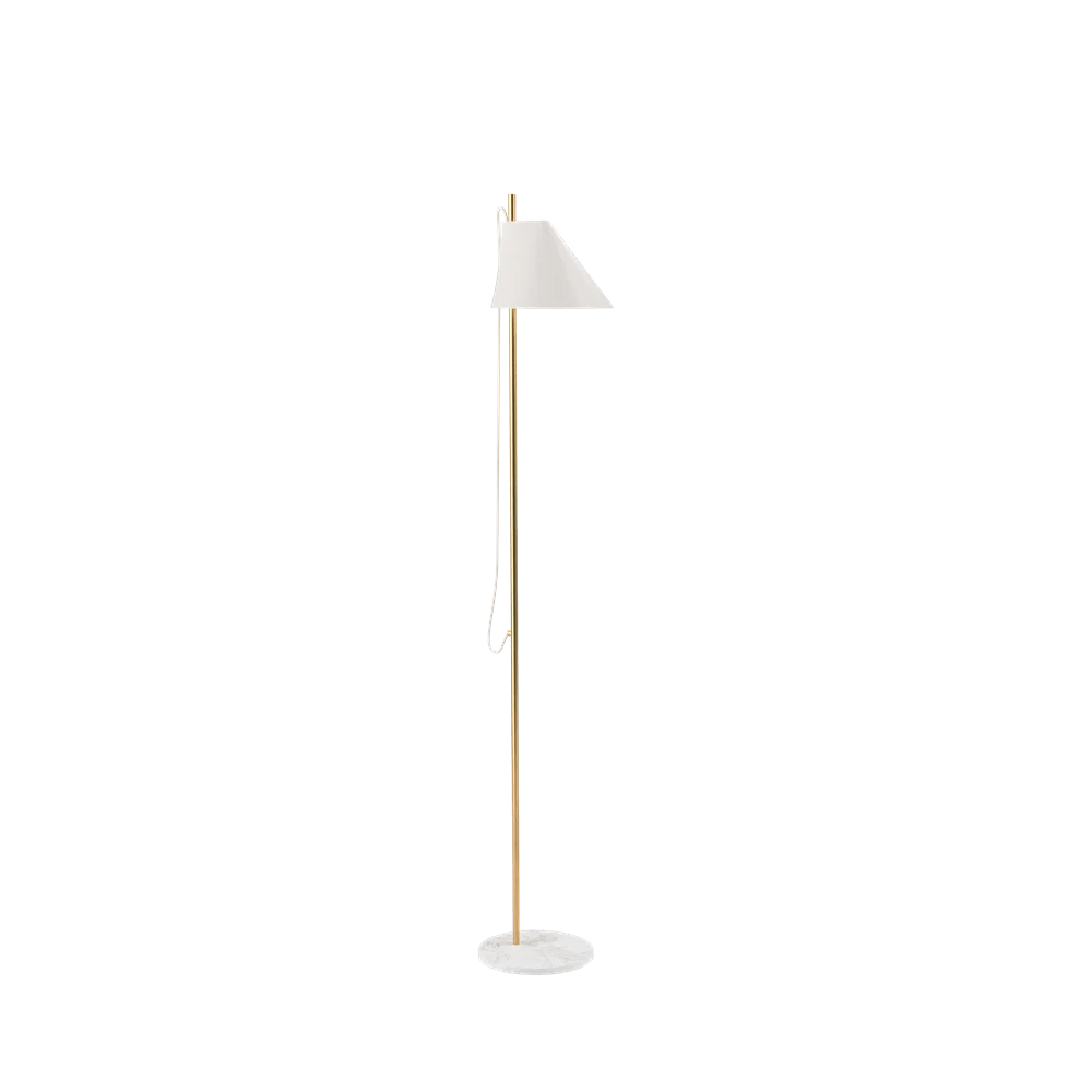 Yuh Floor Lamp - White and Brass
