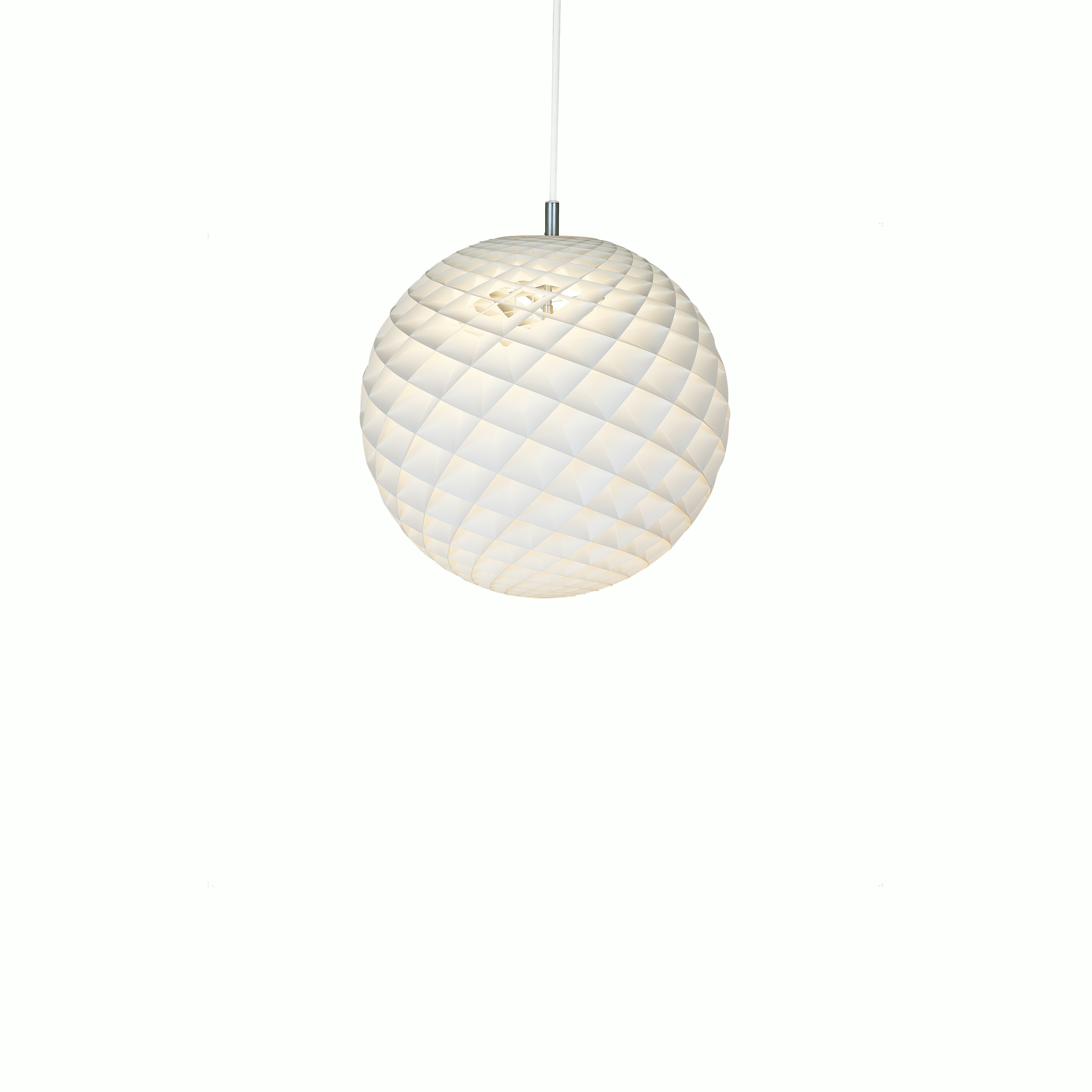 Patera Pendant - Small Round, White