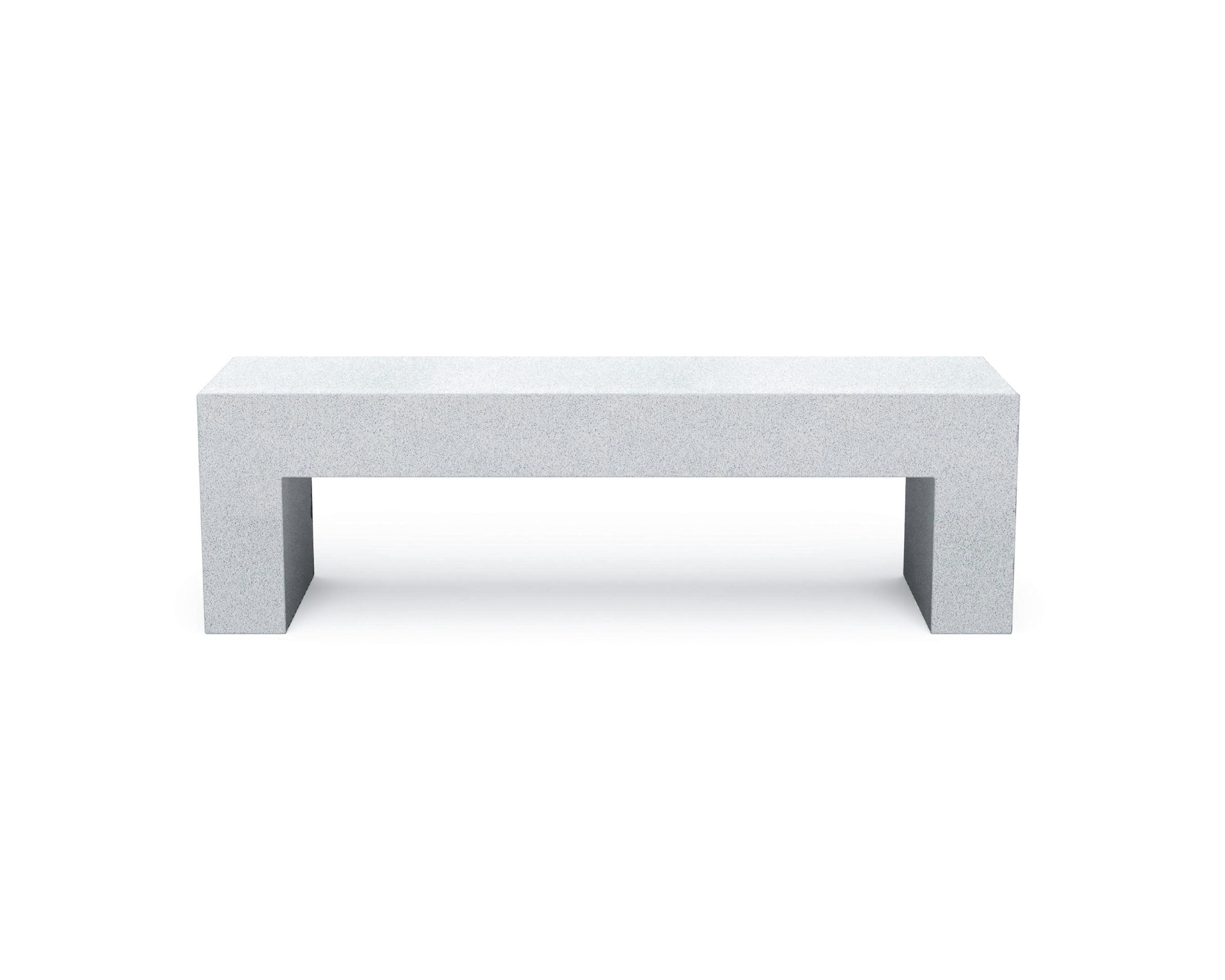 Vignelli Bench - Medium, Heller Stoned White Granite
