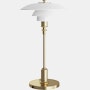 PH 2-1 Portable Light - 7.9 x 14.2 x 5.1, Glass / Brass Plated, White Opal