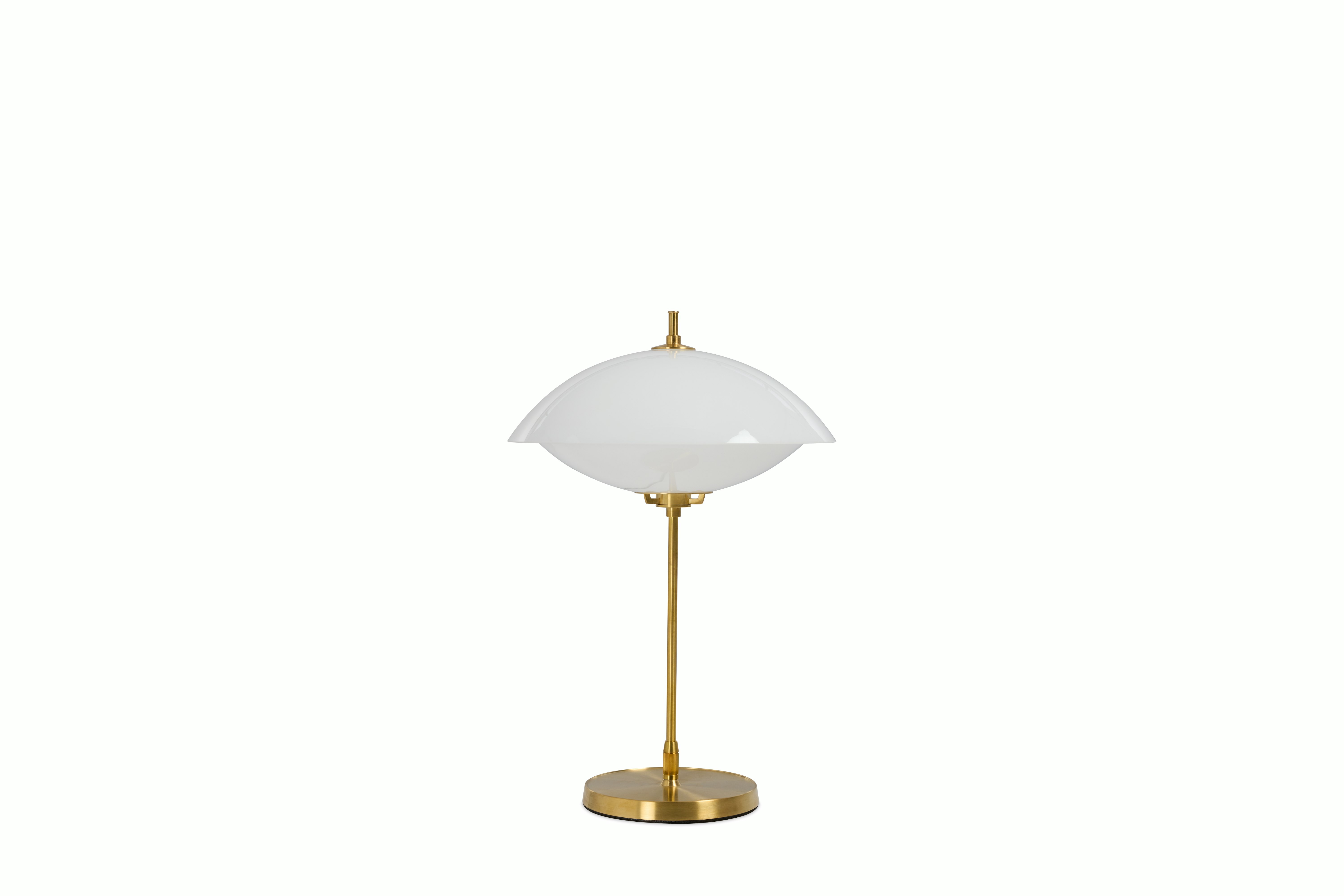 Clam Table Lamp,  opal,  brass