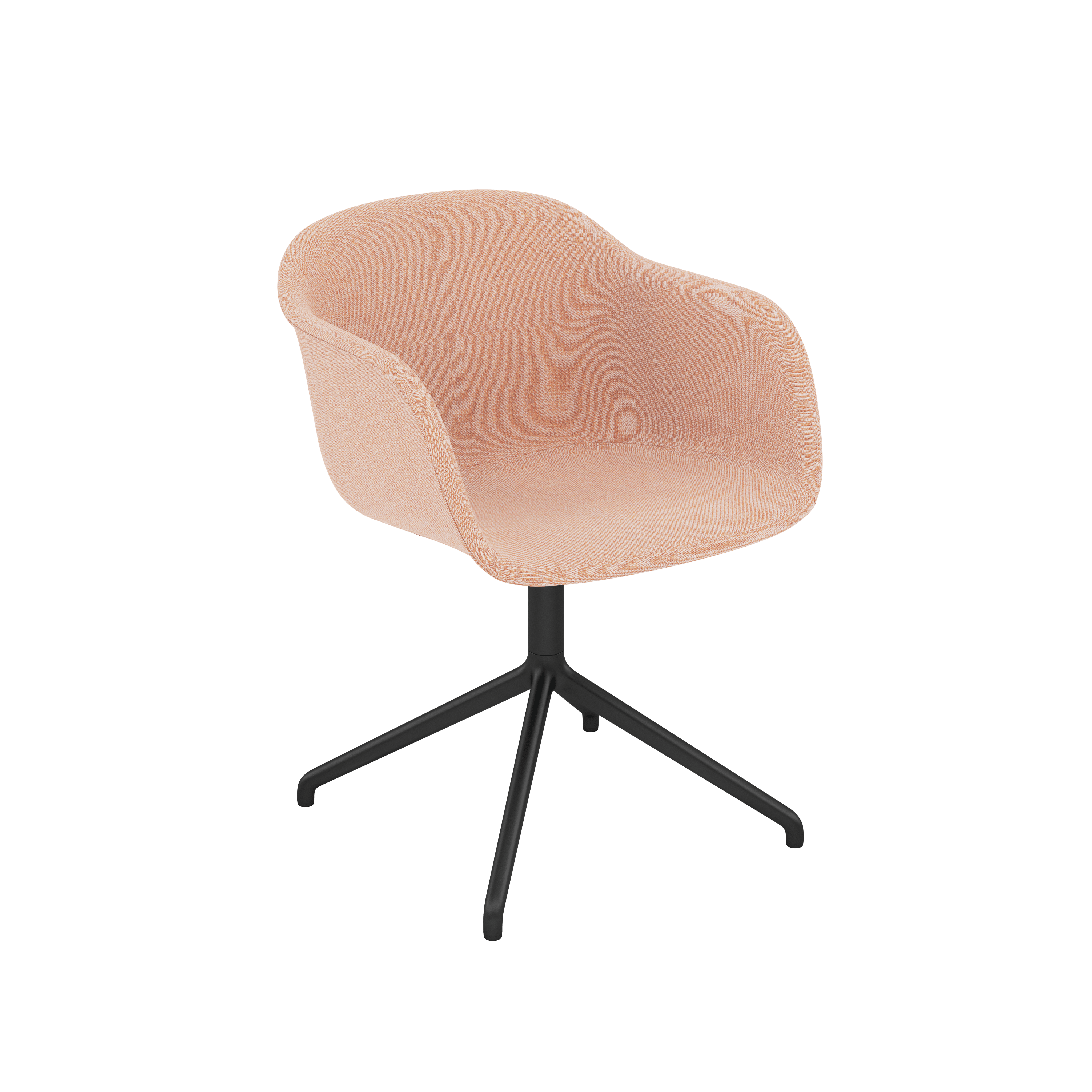 Fiber Swivel Chair - Armchair,  Remix,  612 Rose,  Black Tube