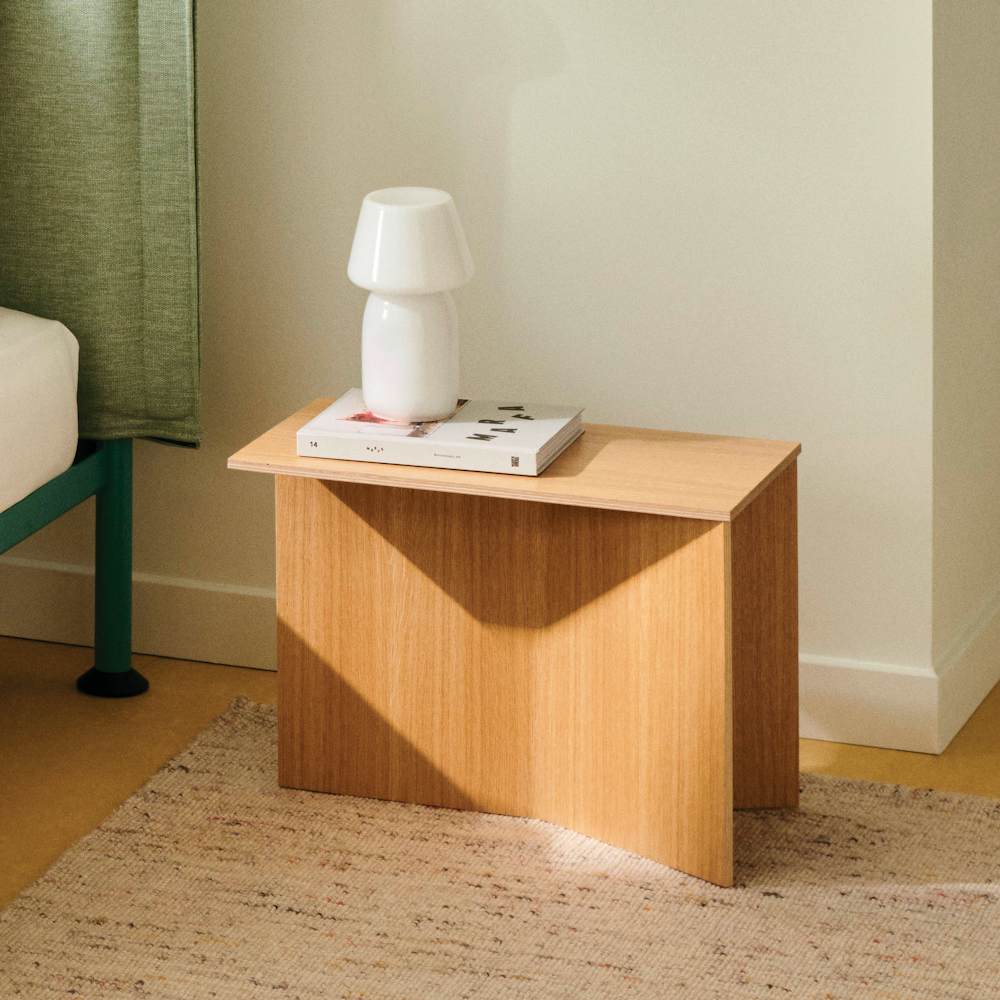 Tamoto Bed and Wood Slit table