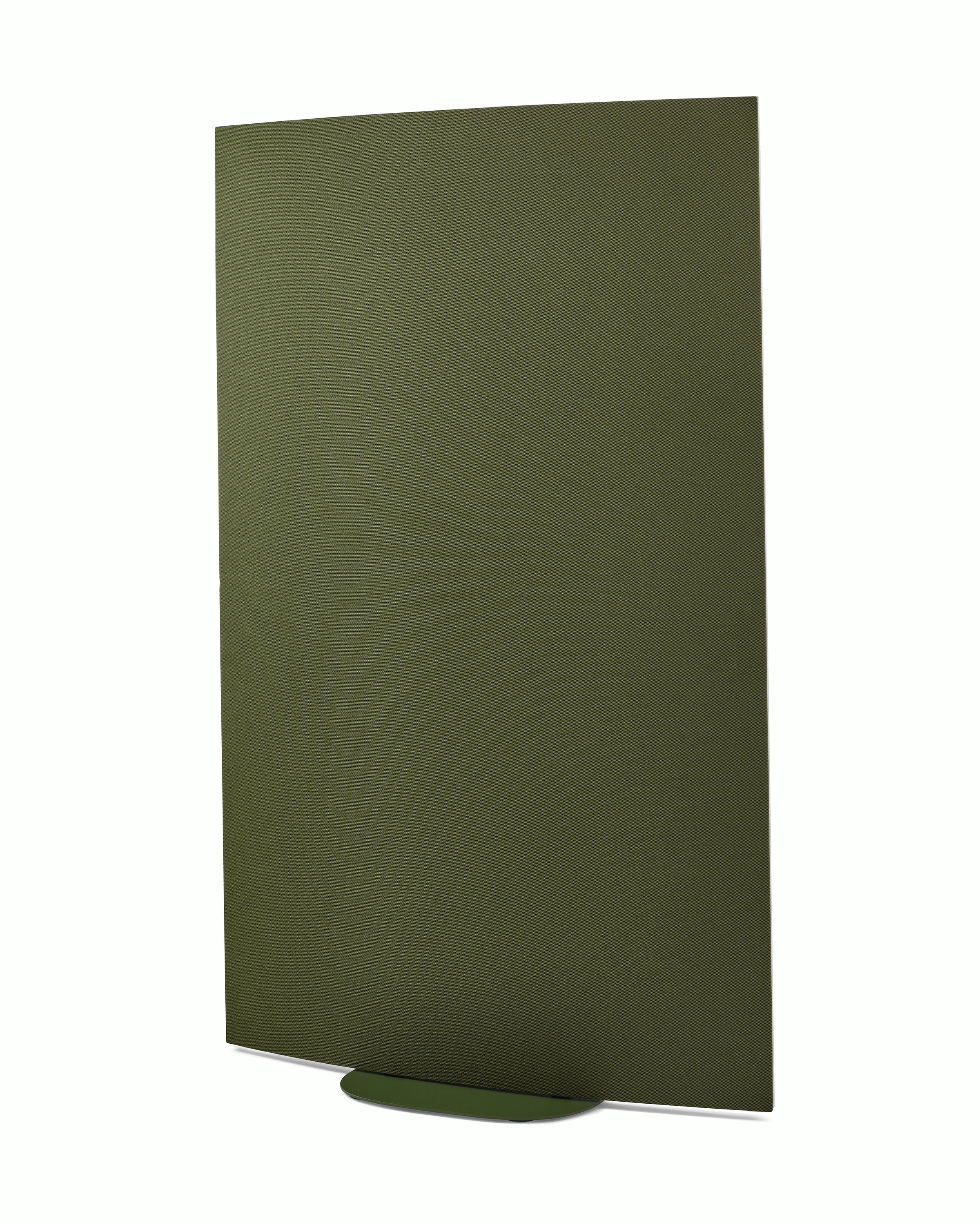 Green OE1 Curved Screen, viewed from a front angle.