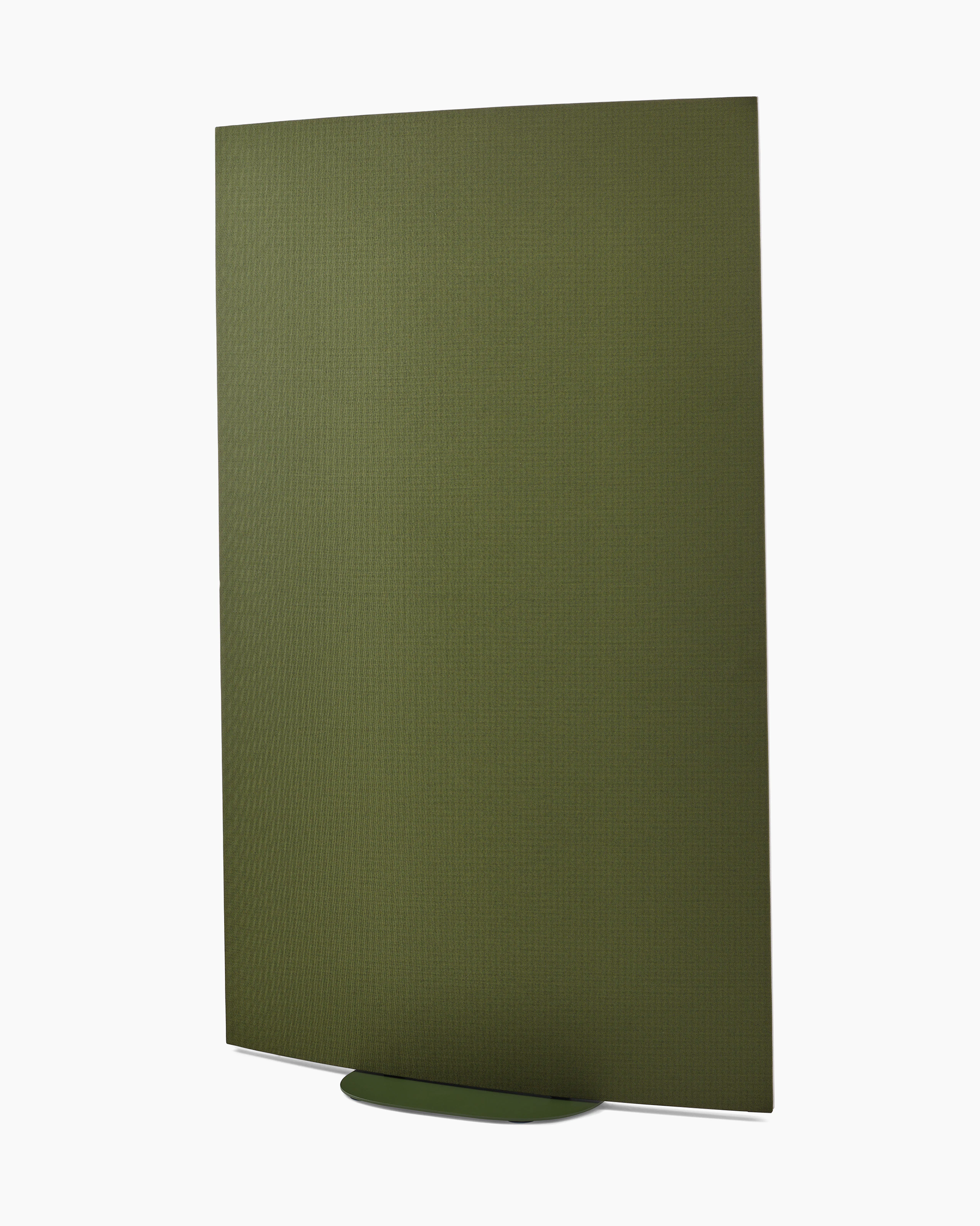 Green OE1 Curved Screen, viewed from a front angle.