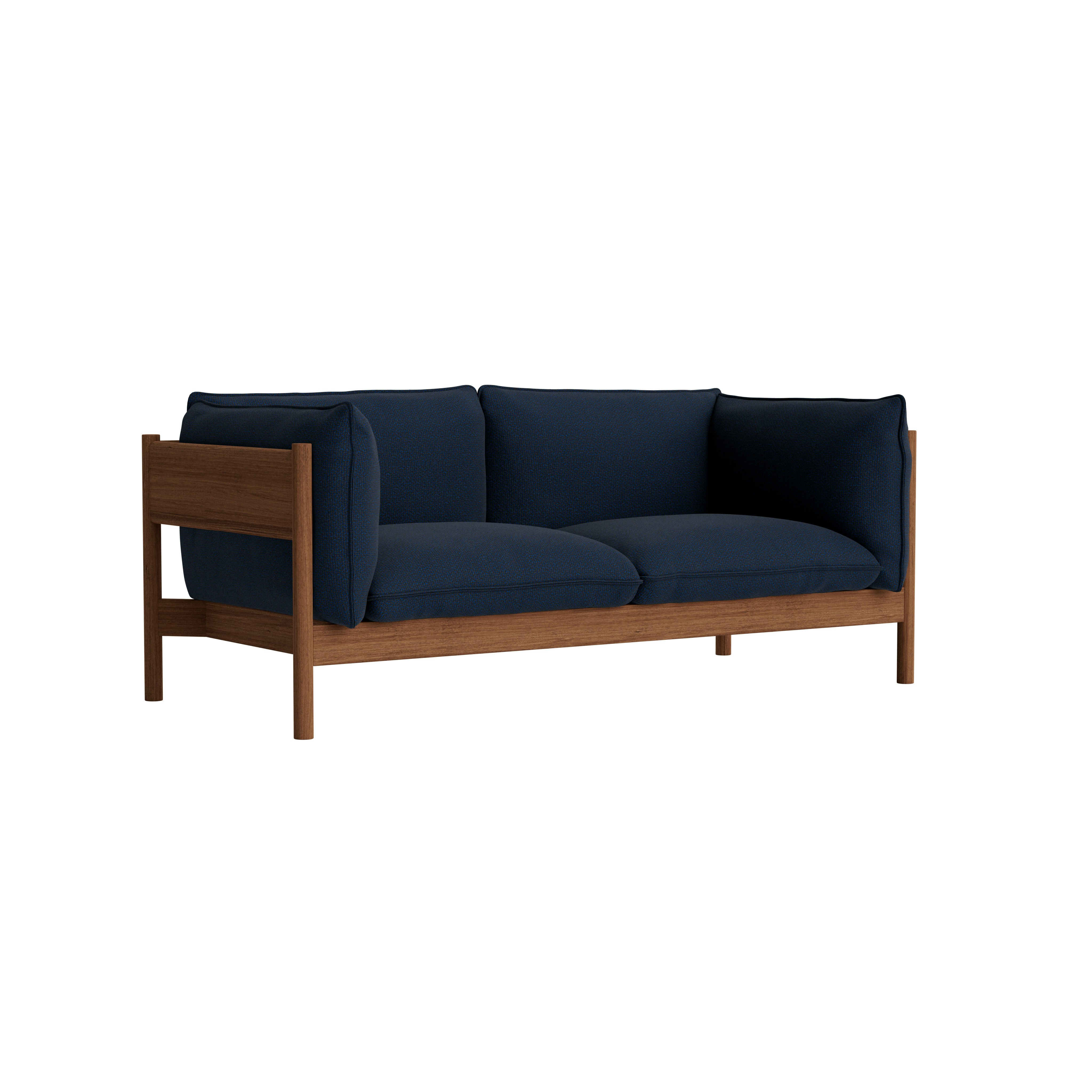 Arbour 2-Seat Sofa - Tartaglia, 871 Blue Black, Walnut