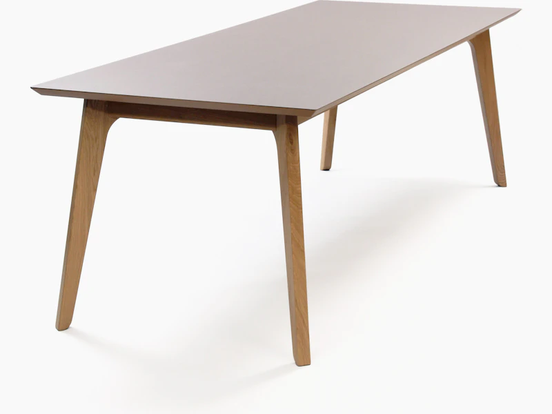 An angled view of a white naughtone Dalby Conference Table.