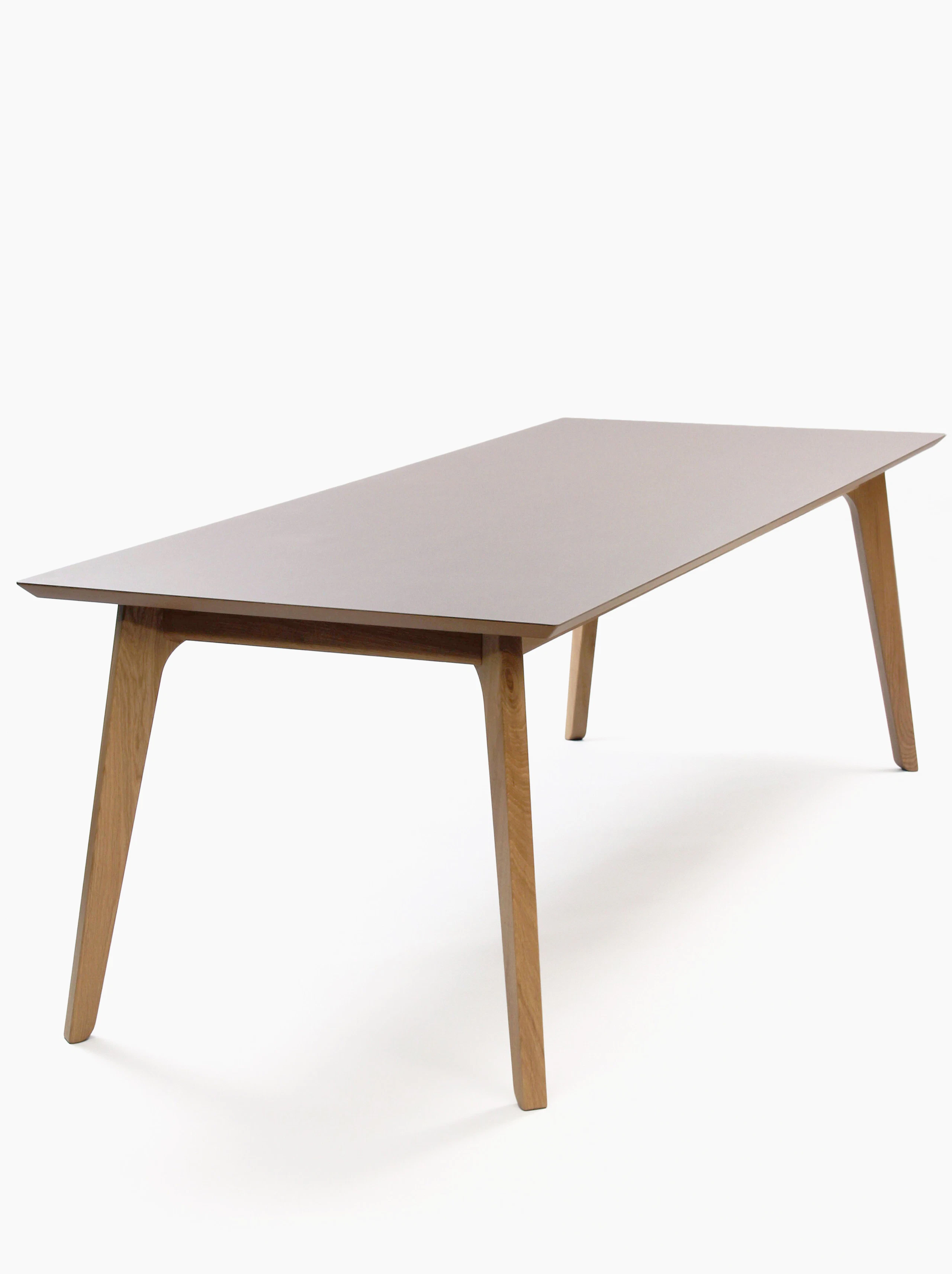 An angled view of a white naughtone Dalby Conference Table.