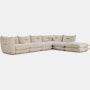 Pillo Sectional -  Right,  Five Seater with Ottoman,  Standard or Deep,  Haven,  Sand