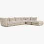 Pillo Sectional -  Right,  Five Seater with Ottoman,  Standard or Deep,  Haven,  Sand