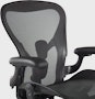Detailed view of Aeron chair arm pads