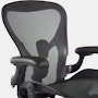 Detailed view of Aeron chair arm pads