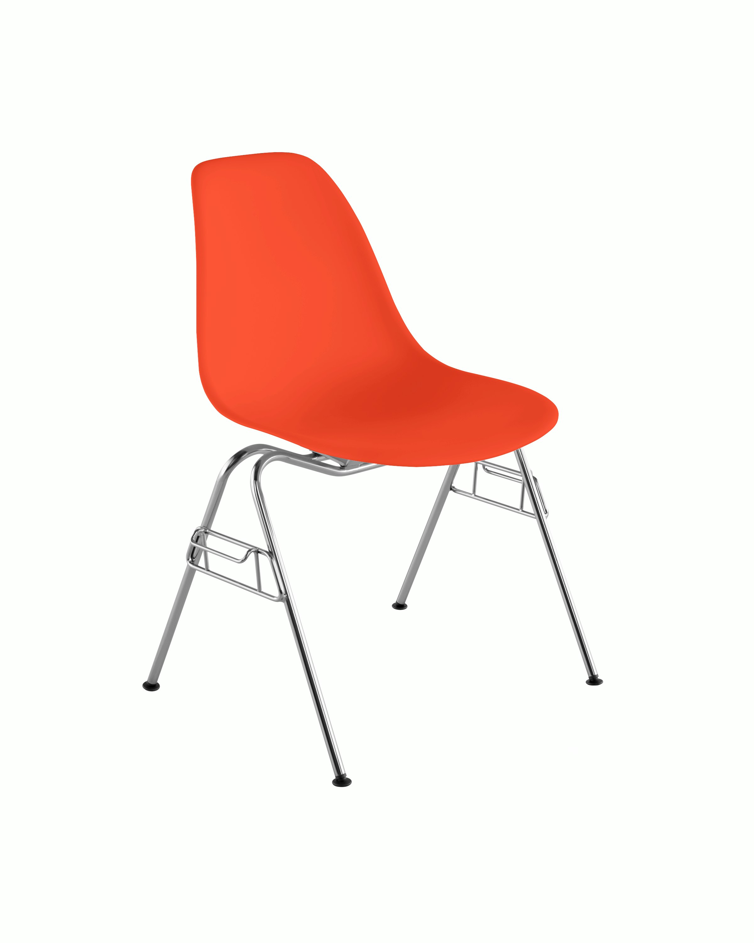 Eames Molded Plastic Side Chair, Stacking Base