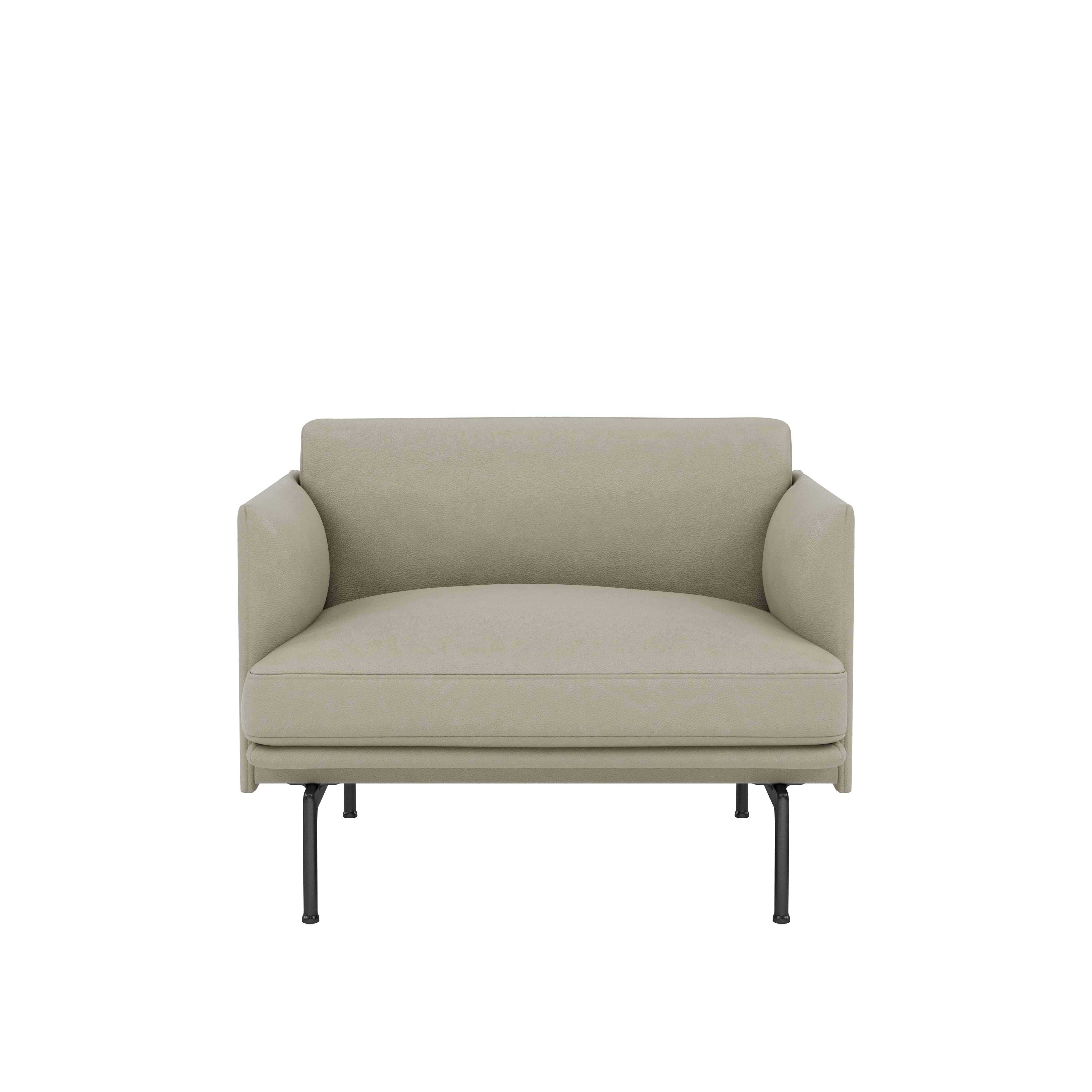 Outline Chair\BASE: Black\LEATHER: Easy Leather (R)\COL: Turtledove