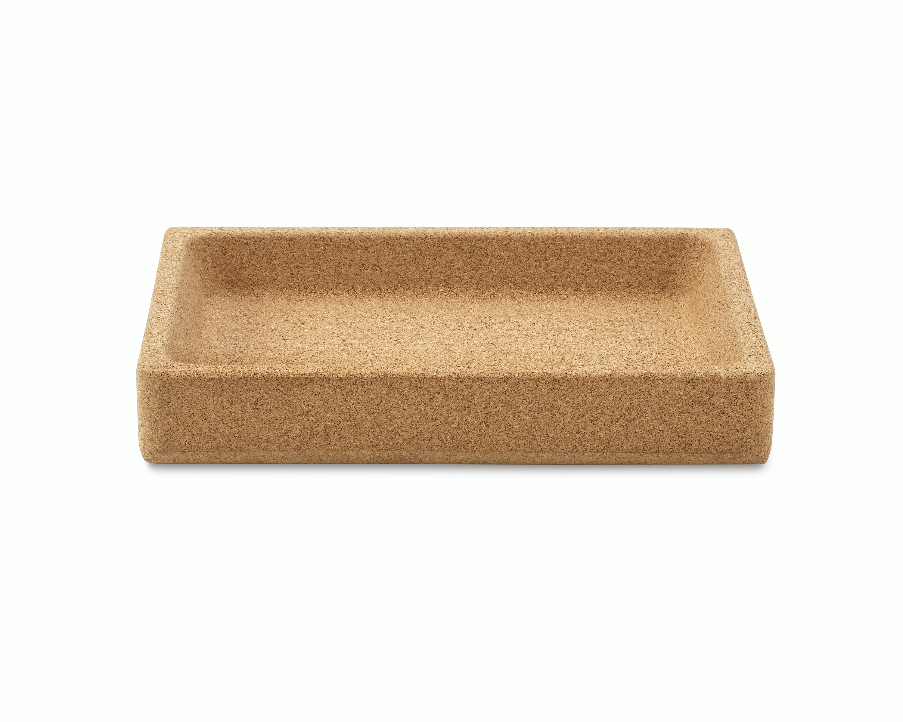 A small tray made of cork material.