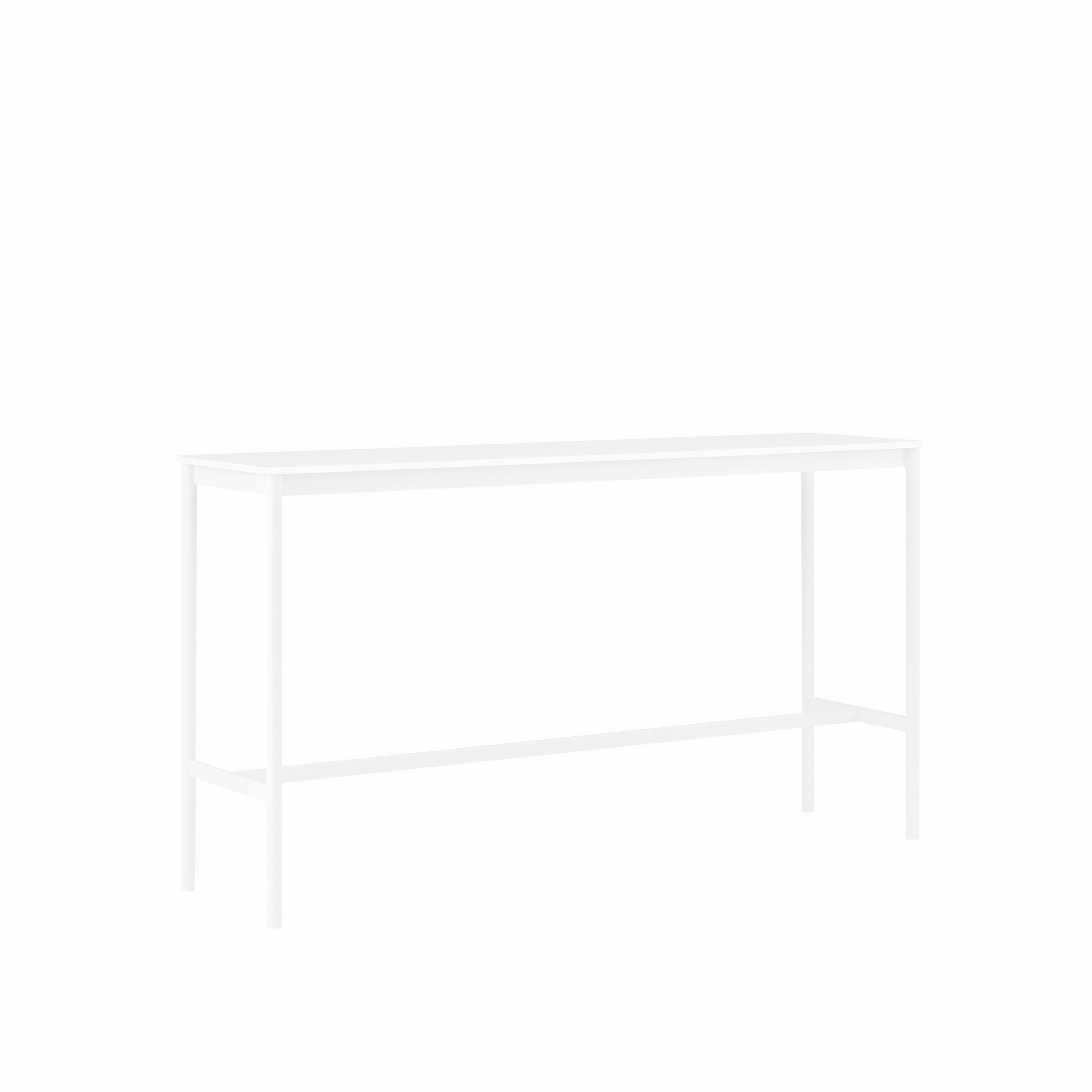 Base high table 50x190 h105 white abs white side