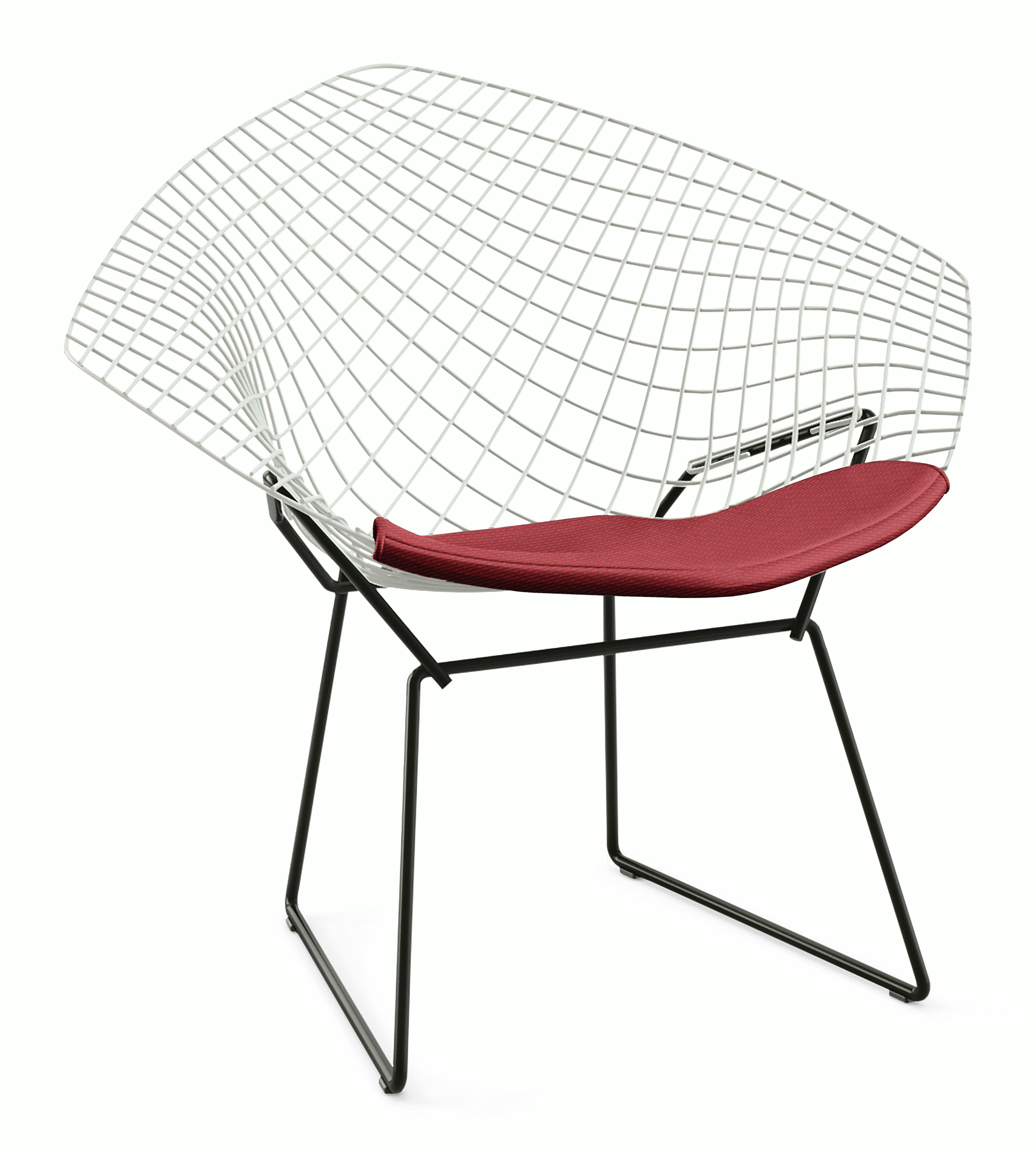 Bertoia Two-Tone Diamond Lounge Chair with Seat Pad