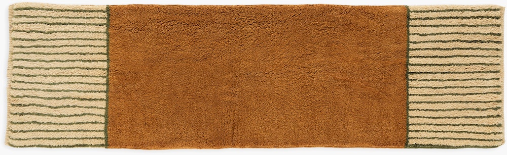 Borderline Wool Moroccan Rug - Ochre,  Runner
