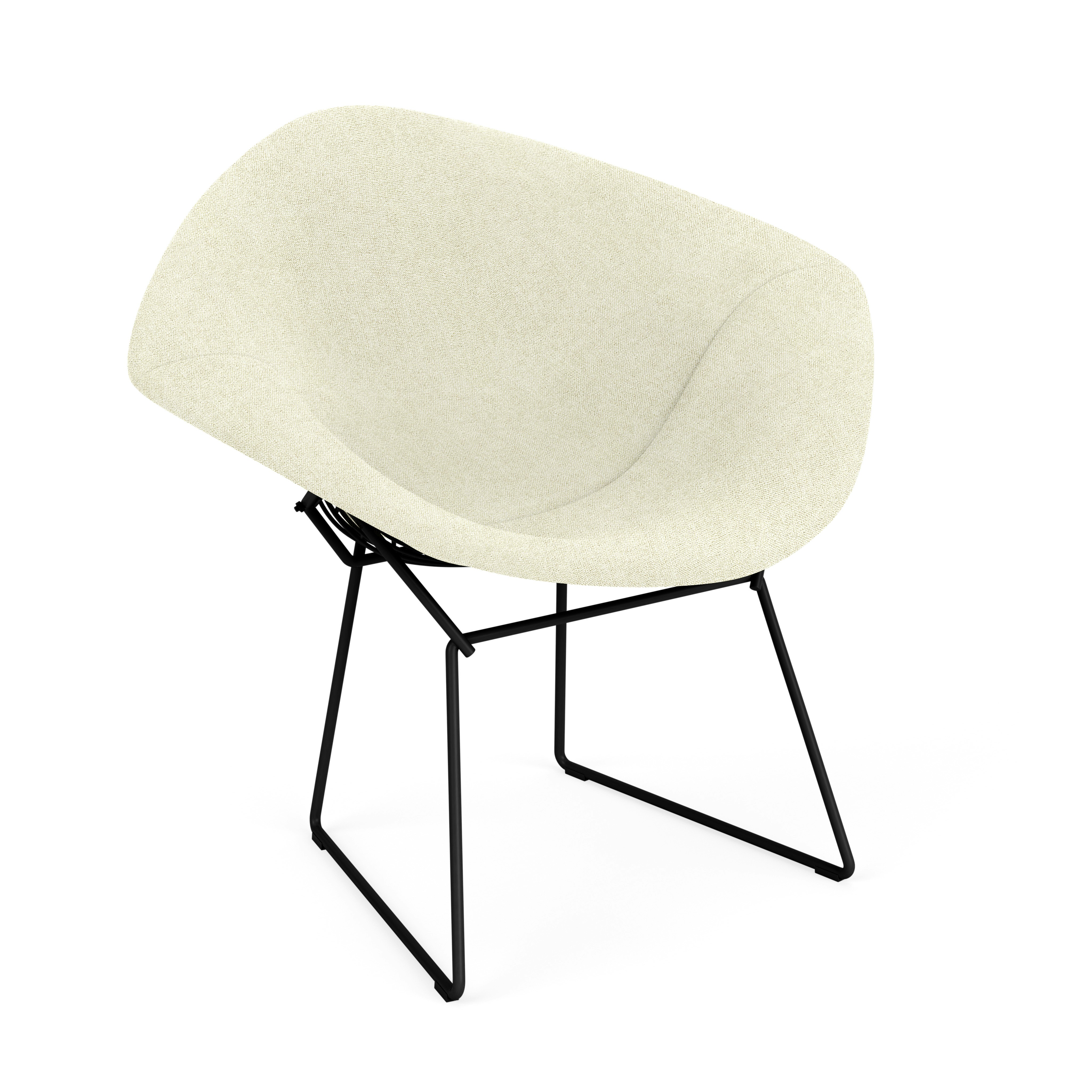 Bertoia Diamond Chair,  Black,  Full Cover,  Aegean,  Egret