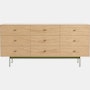 Loop Nine Drawer Dresser - Oak,  Green