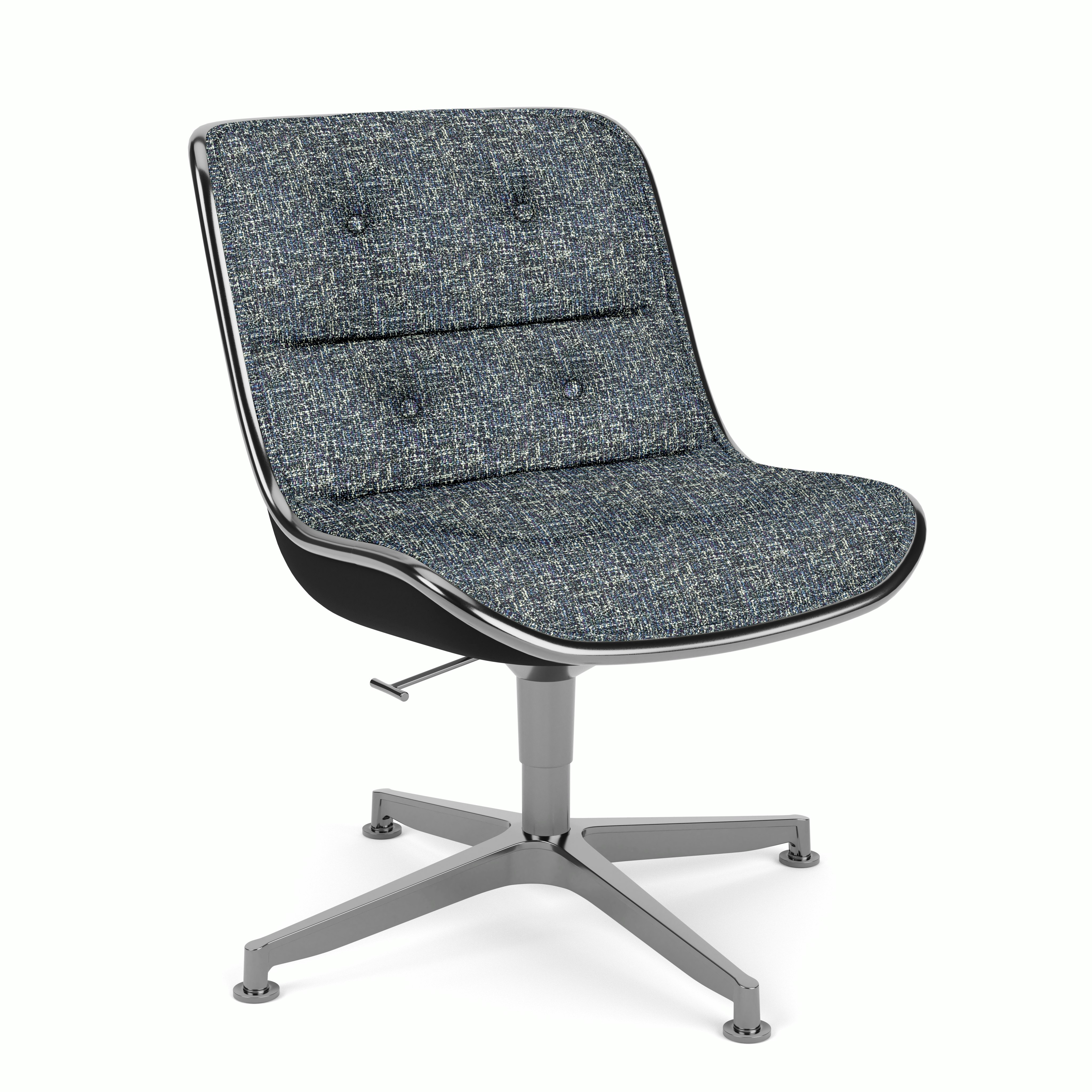 Pollock Executive Side Chair - 4 Star,  Polished Aluminum,  Rebel,  Tourmaline