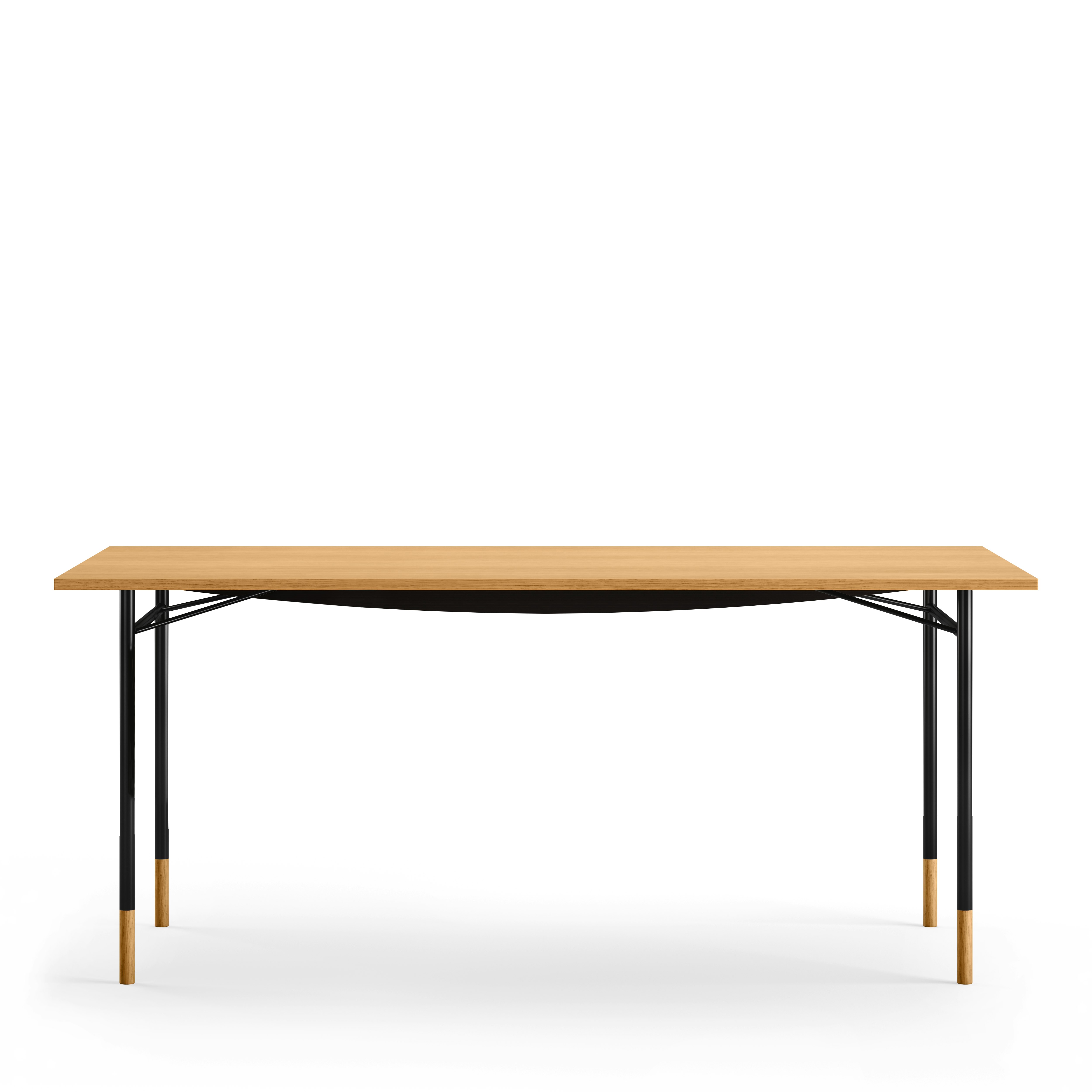 Nyhavn Desk - Dark Oiled Oak, Black, Without Drawer