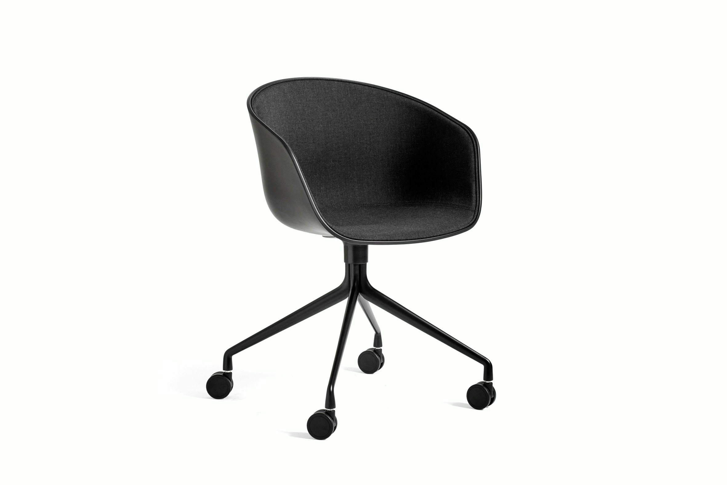 A front angle view of the About A Chair, Office in black.