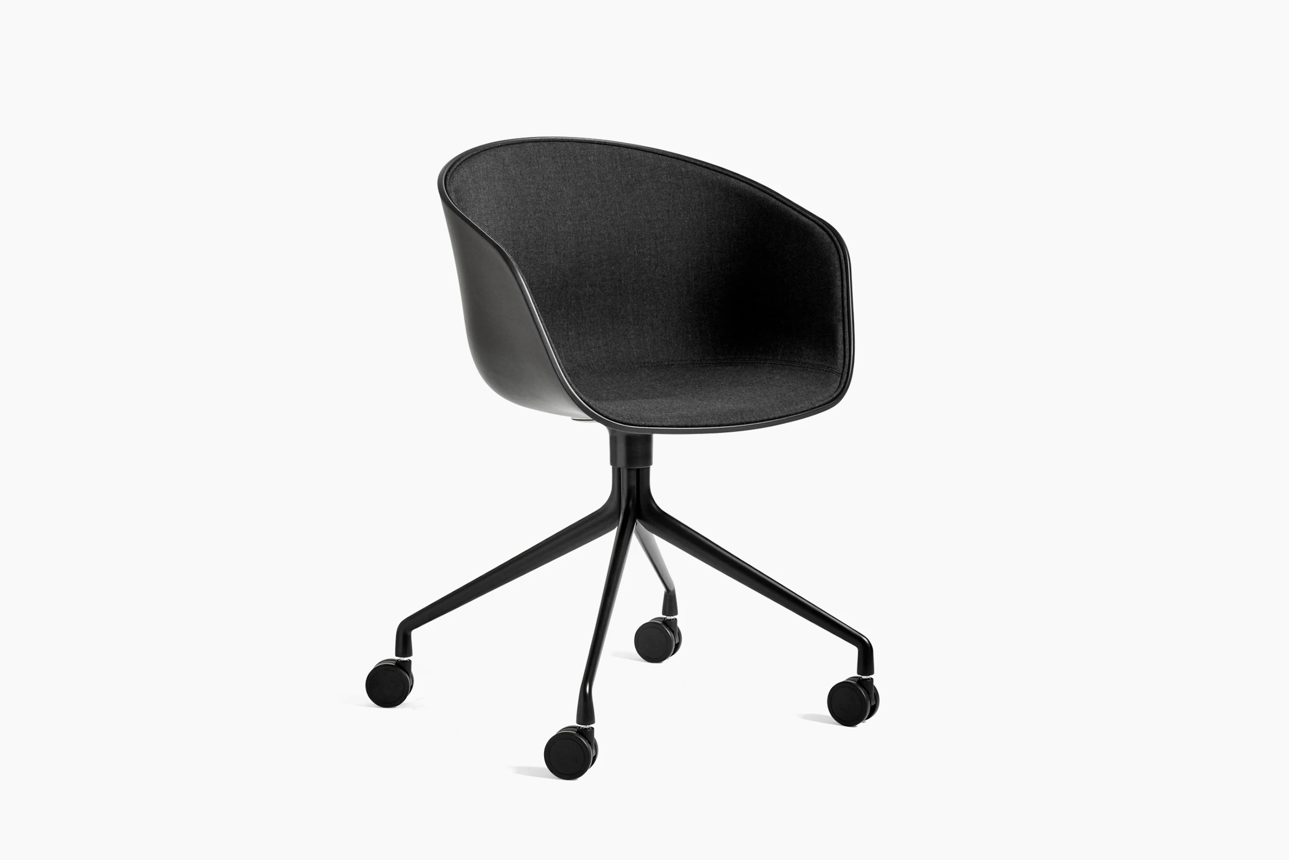 A front angle view of the About A Chair, Office in black.