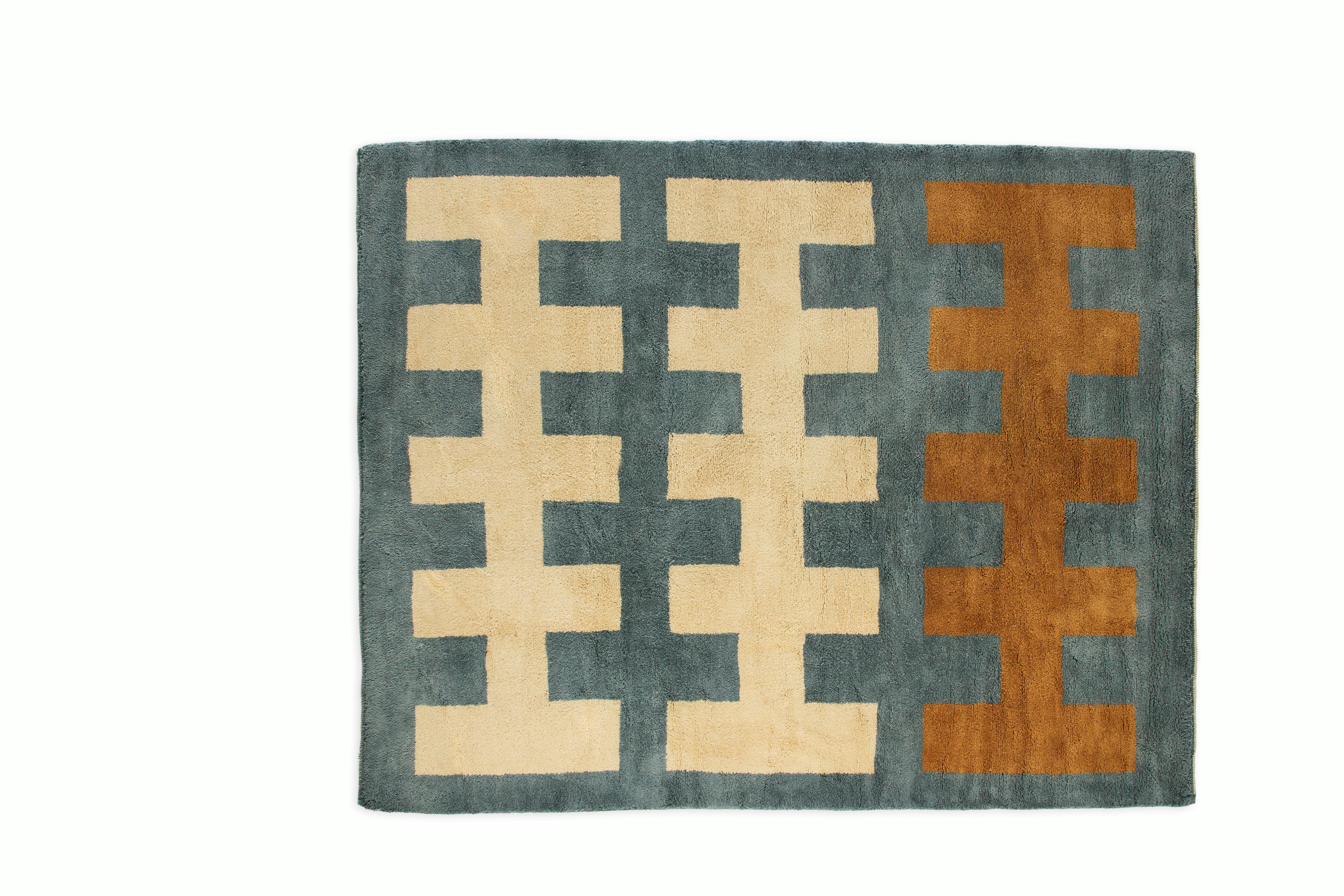 Fences Wool Moroccan Rug, Nightfall