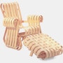 Gehry Power Play Chair and Ottoman - Natural