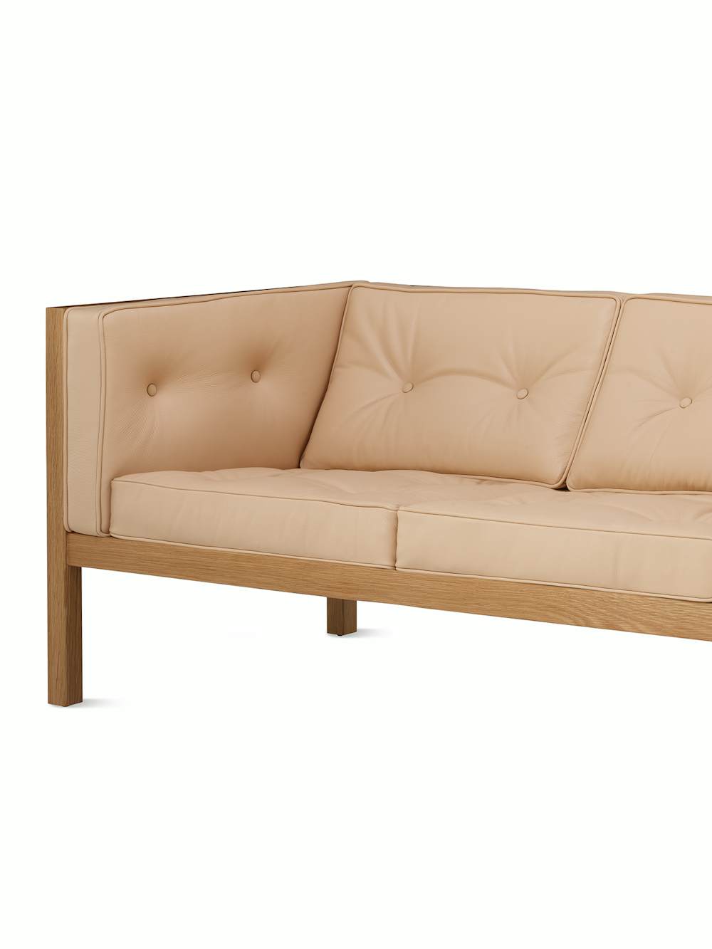 Nelson Cube Sofa in oak and leather