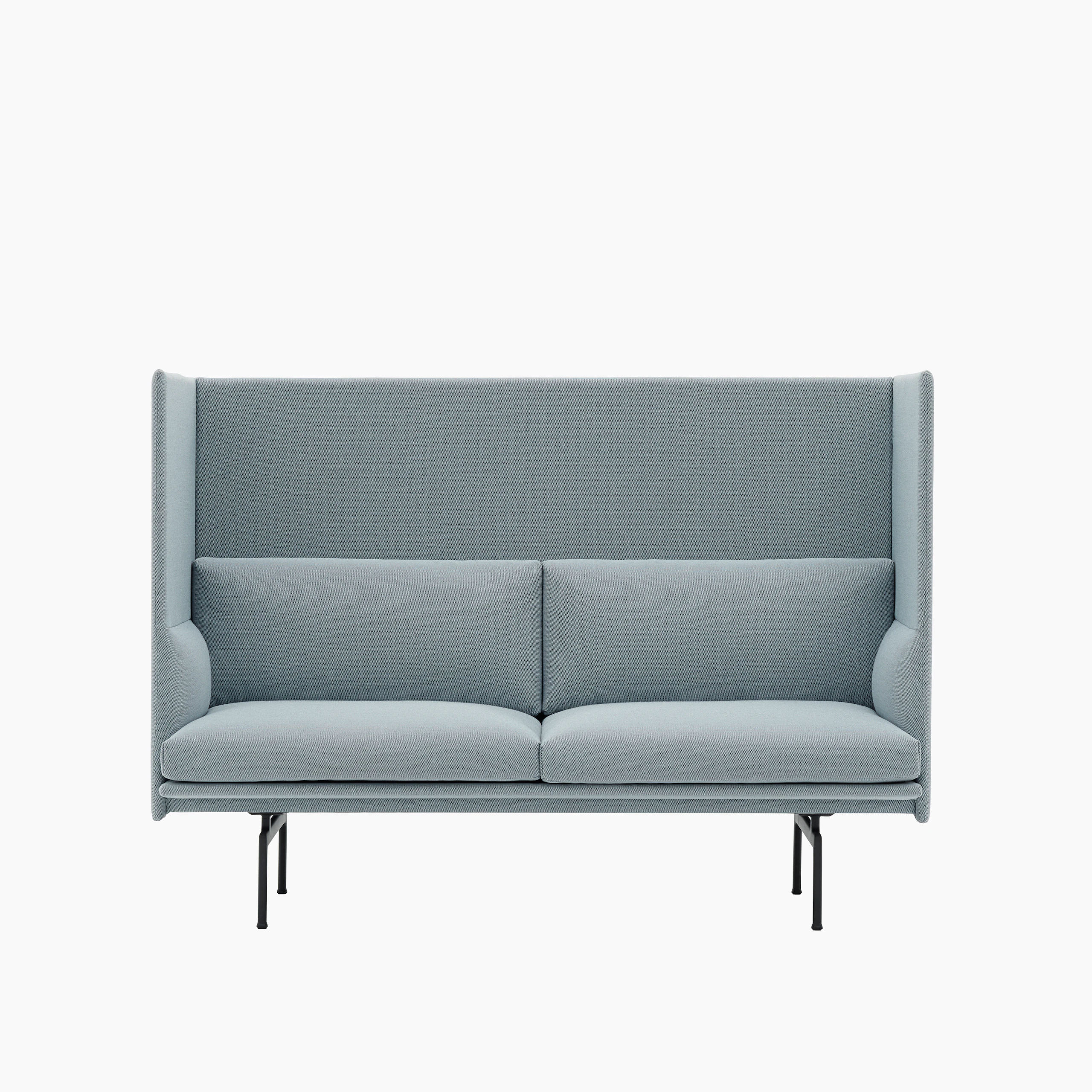 Outline highback sofa 2 seater sh45 steelcut trio 713 black Muuto