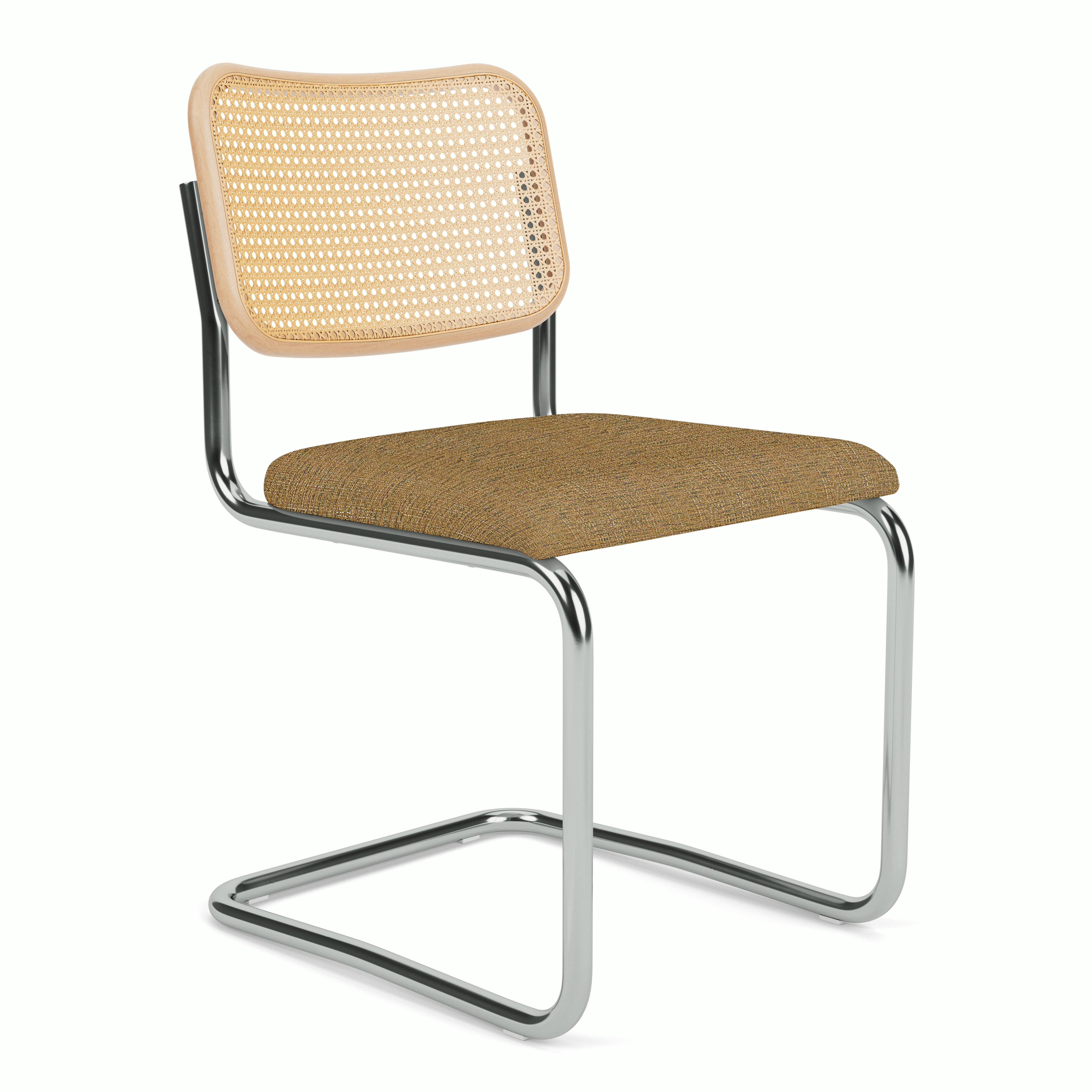 Cesca Side Chair - Caned with Natural Beech Back,  Upholstered Seat,  Diva,  Starlet